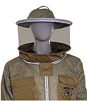 Vista 6 de Brutul Bee - Traje ventilado ultraligero de 3 capas con velo redondo (KHAKI, S), Caqui