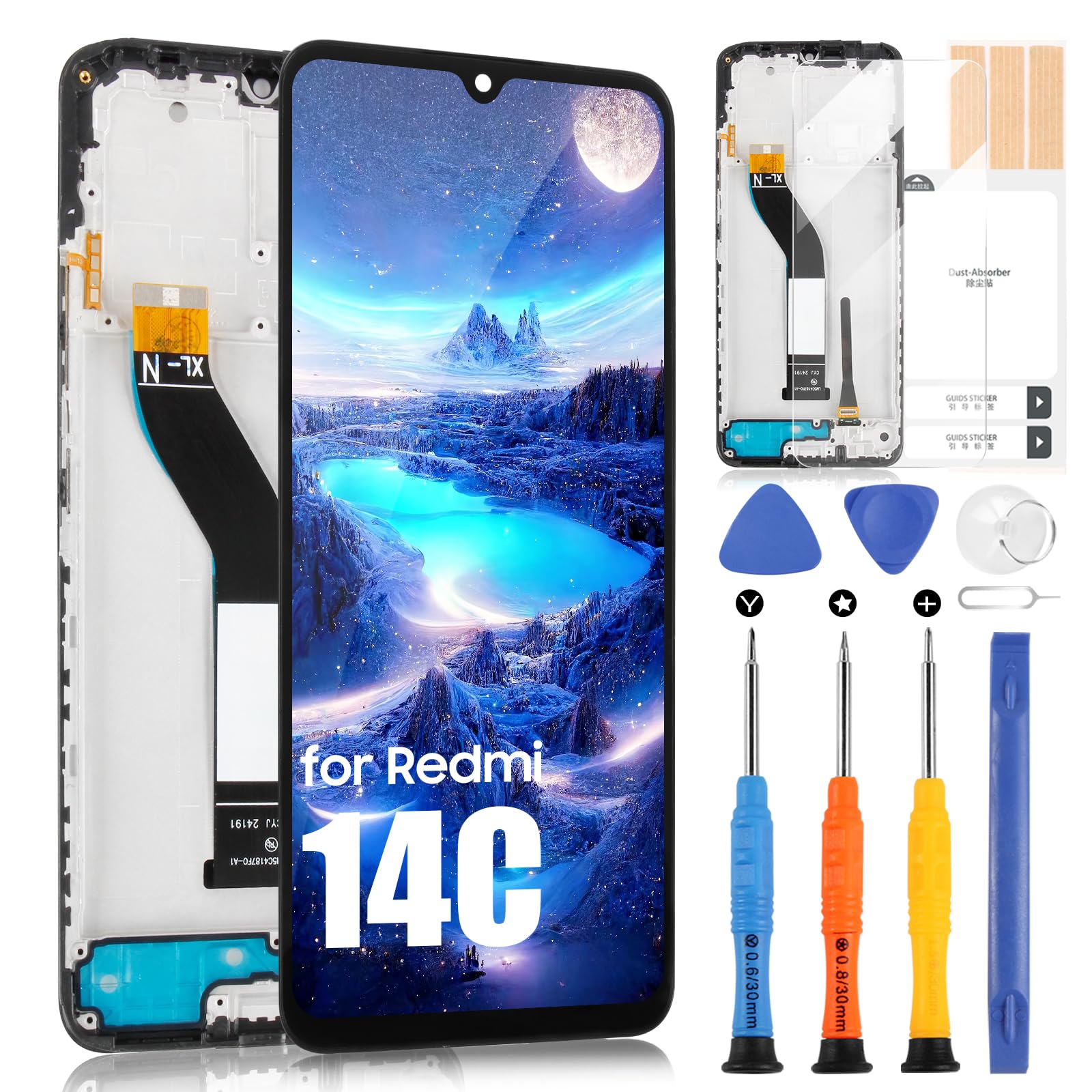 Display LCD Originale Per Xiaomi Redmi 14C (2411DRN47C) – Schermo + Touch – Colore Nero - Foto 2
