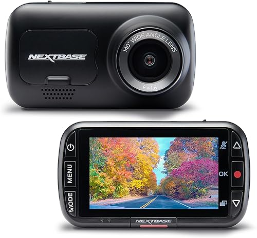 Nextbase 222 Dash Cam - Grabación HD completa de 1080p60fps en cámara de coche con modo de estacionamiento, visión nocturna, grabación automática de