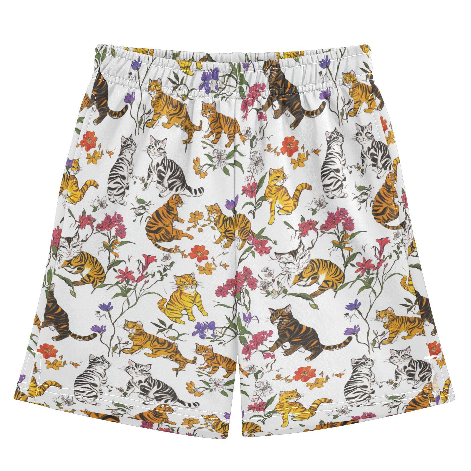 Caihoyu Athletic Shorts for Boys with Pockets Light Weight Running Short Pants L Aesthetic Toygercats