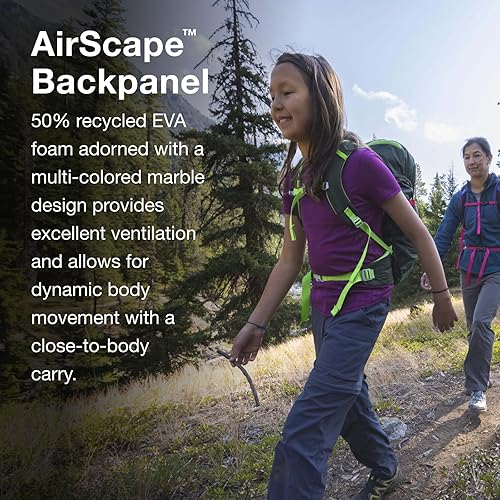 Miniatura 5 de Osprey Jet 28L Mochila de senderismo para niños, toldo verde, Dosel verde, 6L US