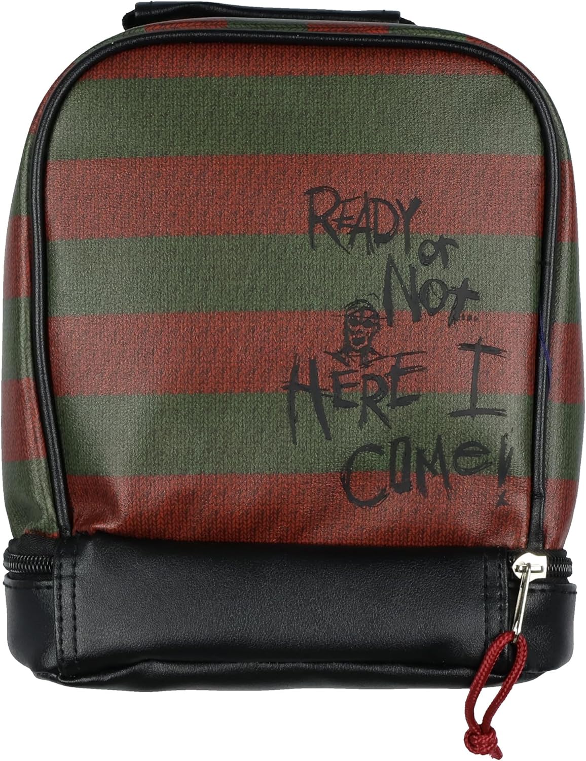Bioworld Nightmare on Elm Street Lunch Tote Freddy Krueger Slashes Dual Compartment Insulated Lunch Bag Tote For Hot And Cold Food, Drinks, And Snacks 10"