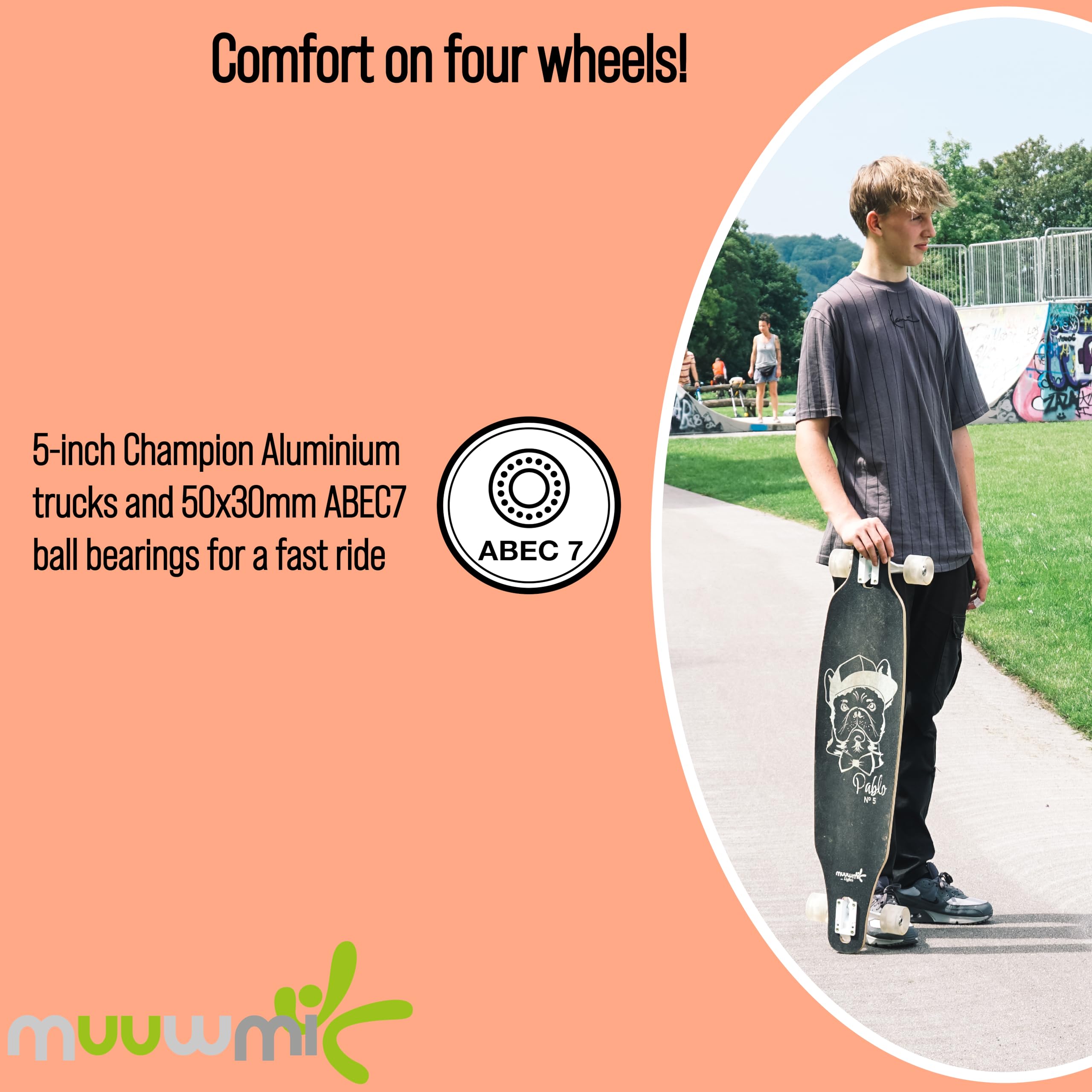 Lot De 4 Roues Skateboard/Longboard 78A 60x45 Mm + Roulements ABEC-9 + Entretoises - Blanc, 10 Couleurs, Street, PU Acier
