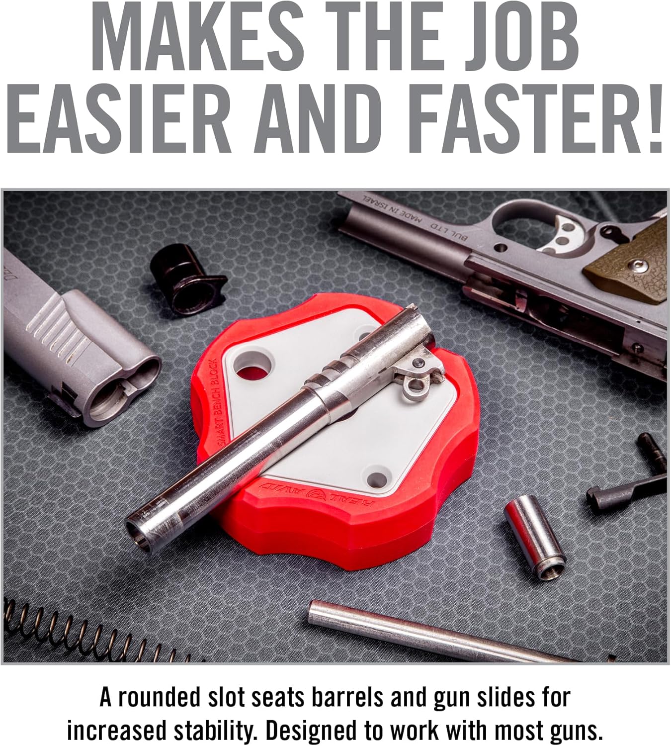 Real Avid Roll Pin Punch Set & Hammer + Non-Slip Magnetic Bench Block | 10 Nickel-Plated Steel Roll Pin Punches, 4 Interchangeable Hammer Heads - Brass, Steel, Ruber, Nylon & Non-Marring Bench Block