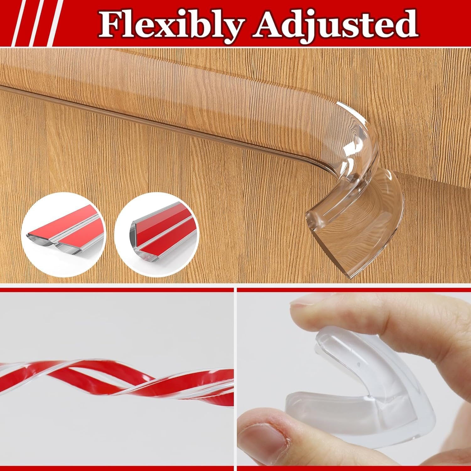Edge Corner Protector Baby Proofing 3.3 ft with 4 Corners Protector, Self-Adhesive Furniture Corner Guard & Safety Bumpers, Table Edge Corner Covers(Comb 1) - Image 8 thumbnail