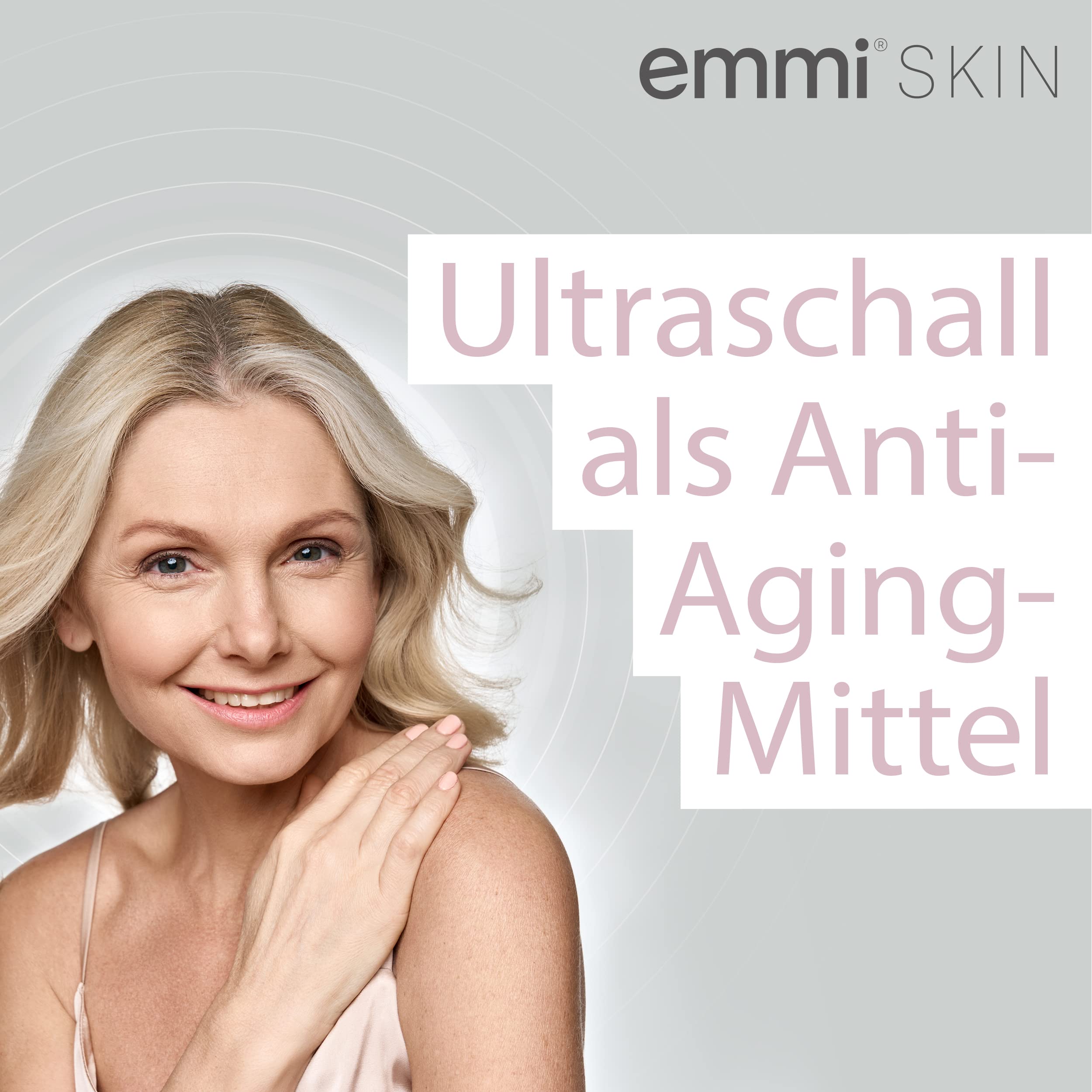 Intense Basis Set – kosmetisches Ultraschallgerät mit Wärmebehandlung zur Faltenreduzierung, Hautstraffung, Anti-Aging, mit Hyaluron-Creme und Wärmeschaum