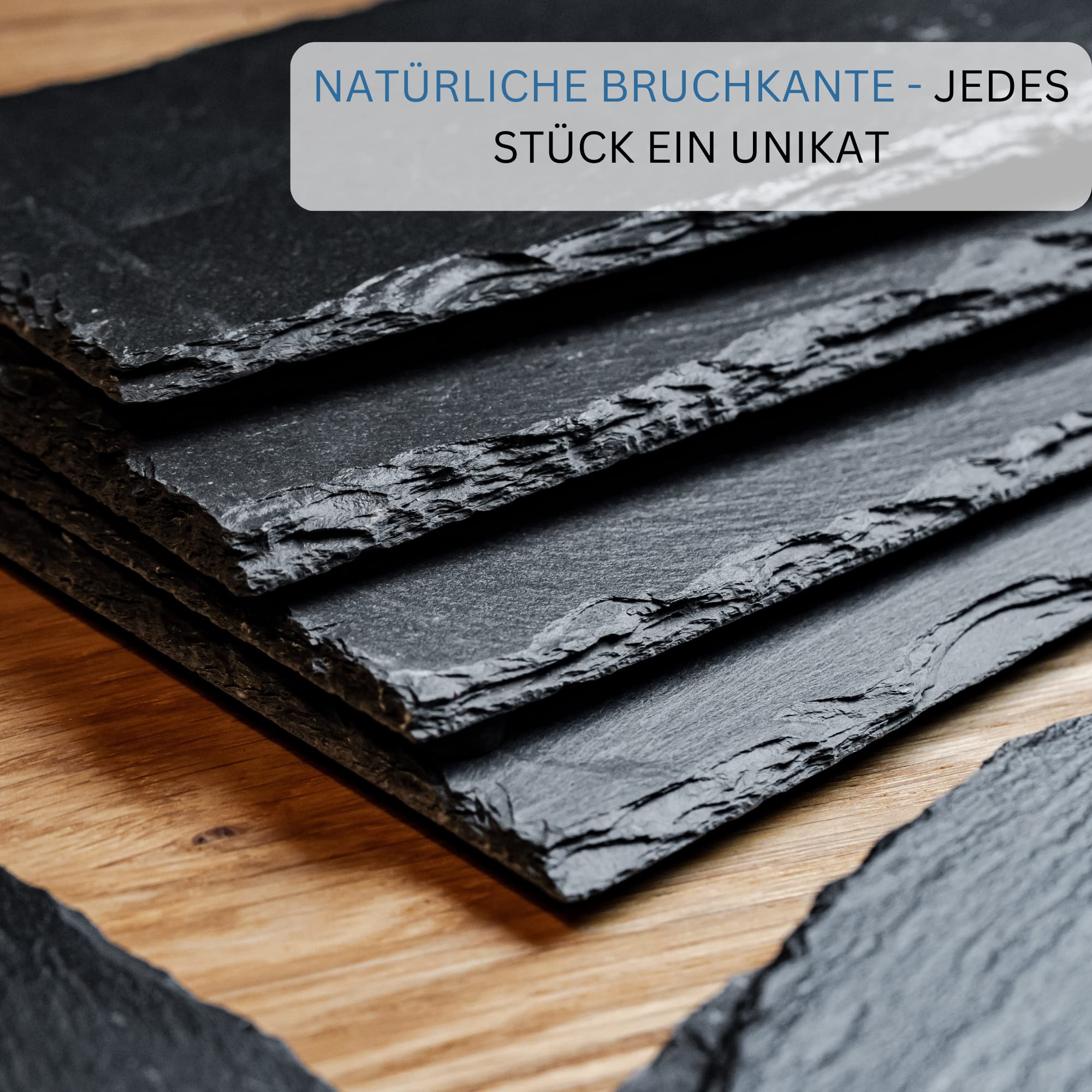Westmark 2 piatti quadrati in ardesia naturale, con protezione antigraffio, superficie: 30 x 30 cm, in ardesia, tapas + Friends, antracite, 693222E3