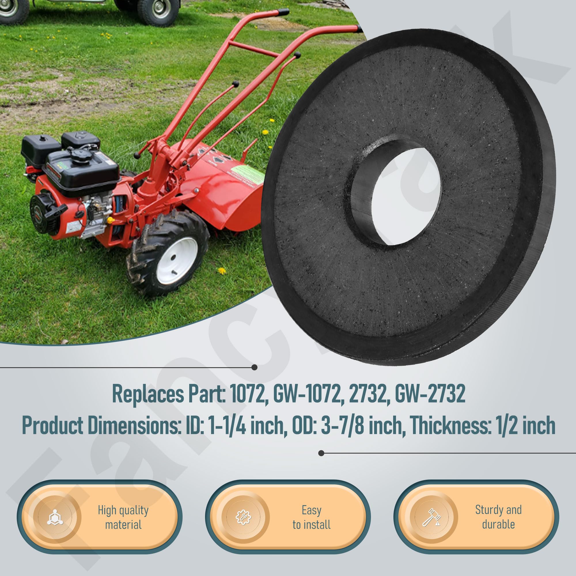 Rückwärts-Faserscheibe GW-2732 – Kompatibel Mit MTD, Troy-Bilt – Ersatz Für 1072, 2732 – Ø 9,5 Cm