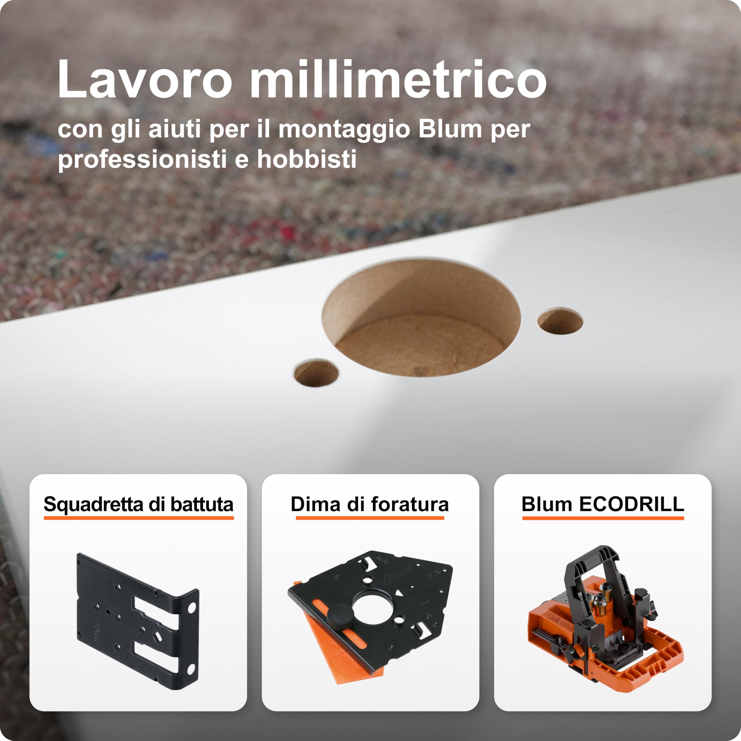 BLUM CLIP TOP BLUMOTION - 2 cerniere per mobili a 110°, dritte con molla, viti, arresto angolare + clip blu, piastra di montaggio a croce eccentrica, acciaio, viti, distanza 0 mm