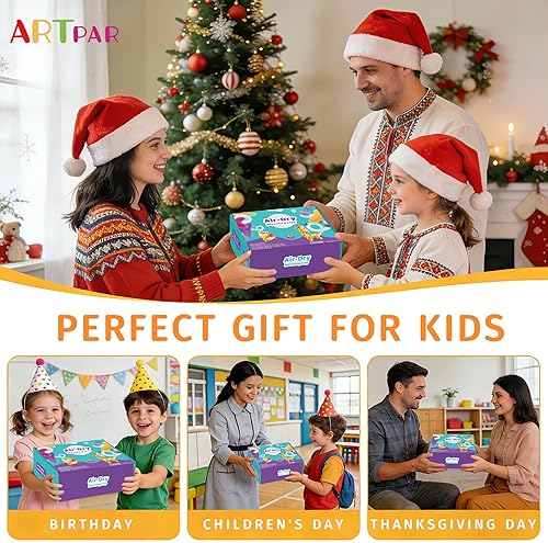 Miniatura 8 de ARTPAR Arcilla seca al aire en 66 colores, arcilla para modelar para niños, kit de arcilla de moldeo Model Magic DIY con herramientas de escultura