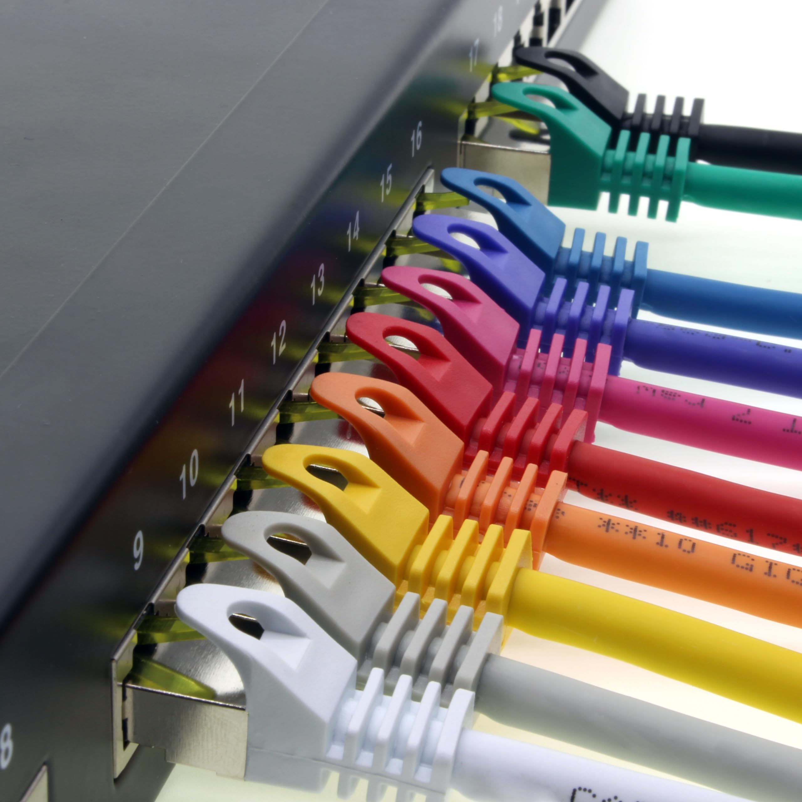10x 7.5 M - Cable de Red CAT-7 Cat.7, Ethernet, Lan y Cable de Empalme RJ-45 SFTP 10GB/s - 10 Colores