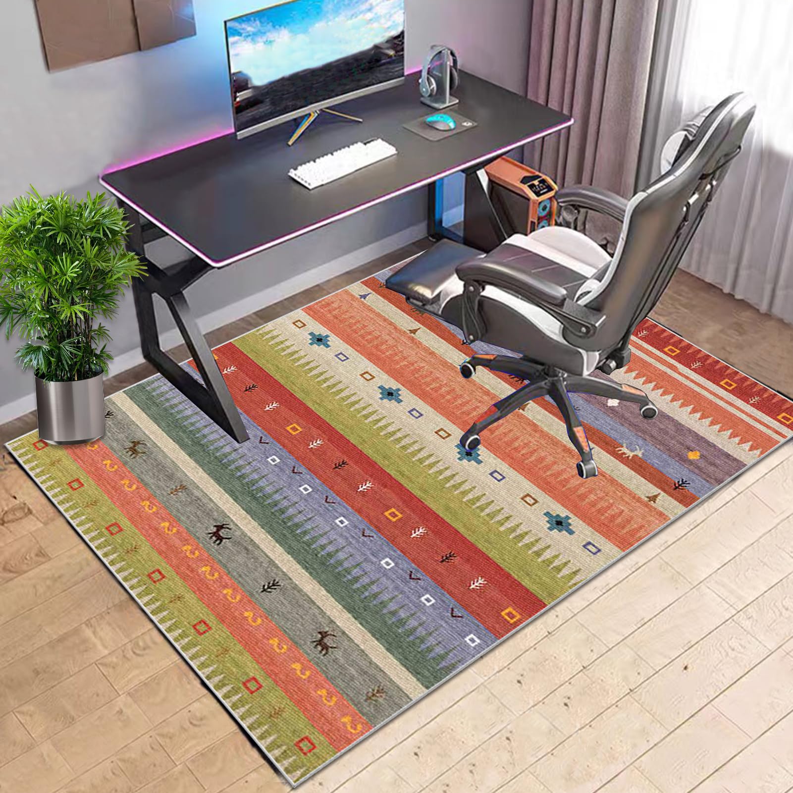Alfombra Protectora Suelo Silla Ruedas Alfombrilla para Silla de Oficina Gaming Para Suelos Duros Alfombra Silla Escritorio Protectors Suelo Antideslizante Alfombra Entrada Casa Lavables 140 x 200 cm