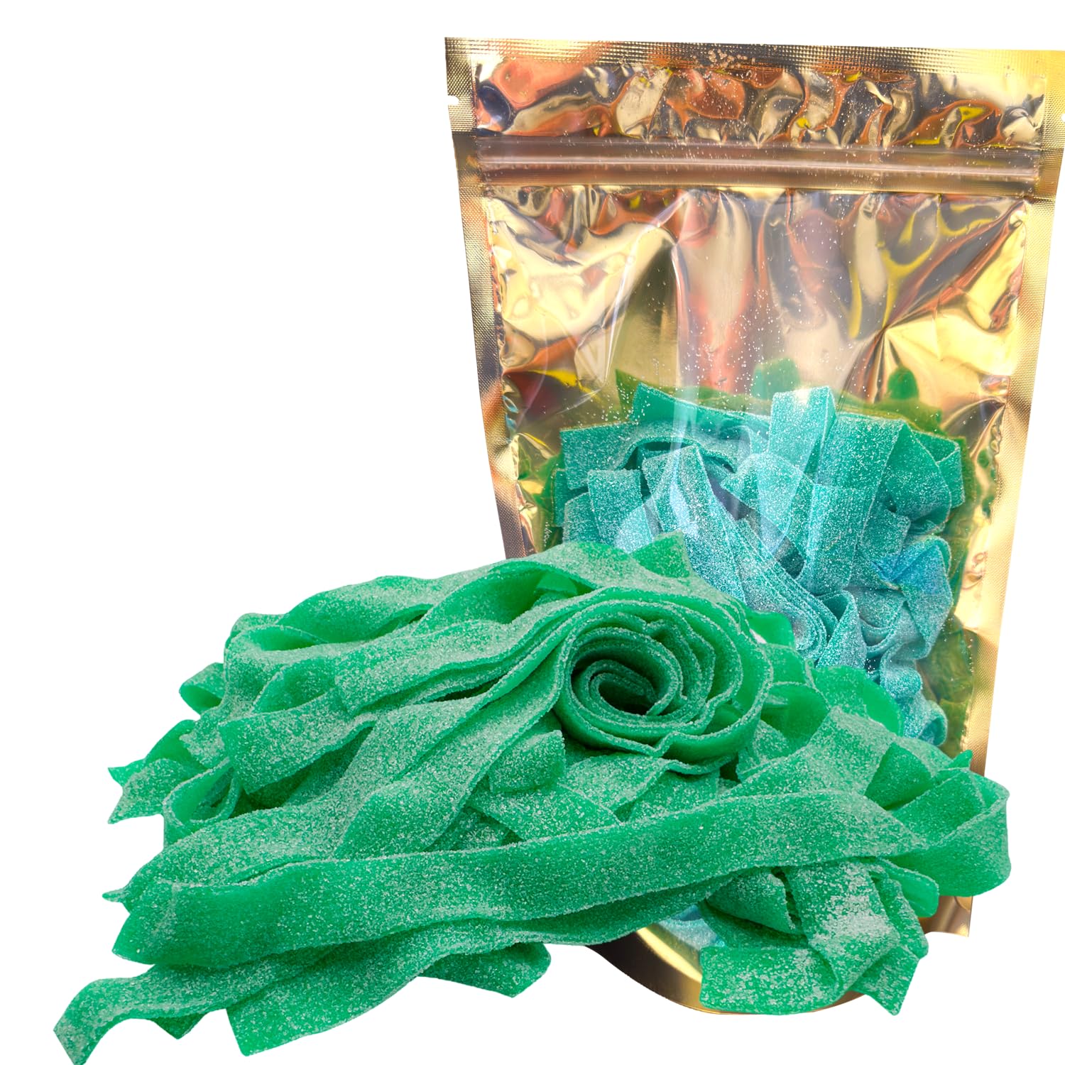Dorval Green Apple Sour Power Belts Freshly Packaged in Reusable Pouch | 1 Lb.