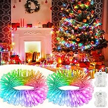 5M*2 String Lights Battery Operated with Timer, Waterproof Twinkle Lights, 8 Modes Fairy Light for Indoor & Outdoor Party Bedroom Garland Tree Christmas Decor(Multicolor)