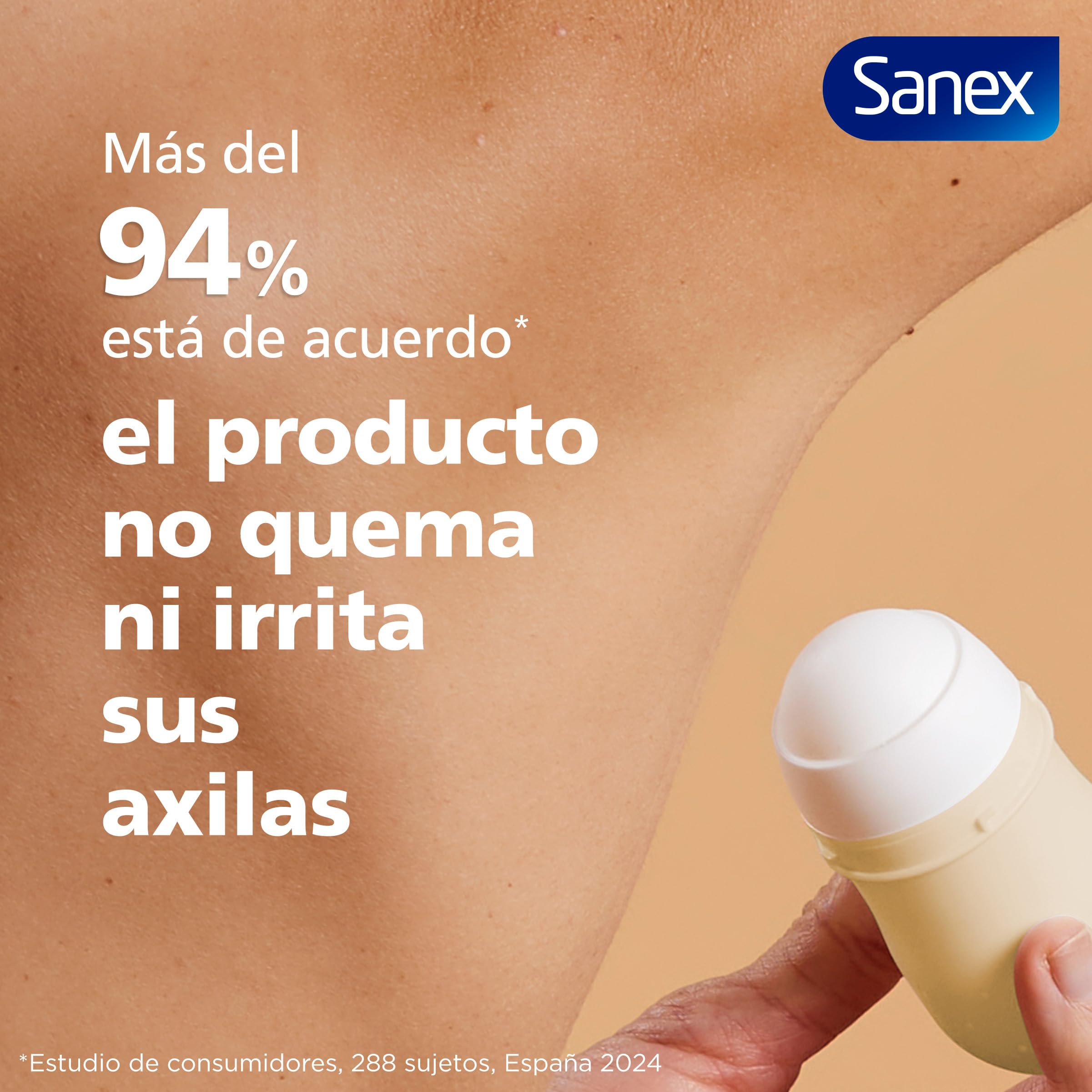 Sanex Dermo+ Sensitive Desodorante Antitranspirante Roll-On 72 Horas 50ml–protección eficaz contra el sudor y el mal olor–dermatológicamente testado – contiene 0% alcohol* – suave con la piel sensible