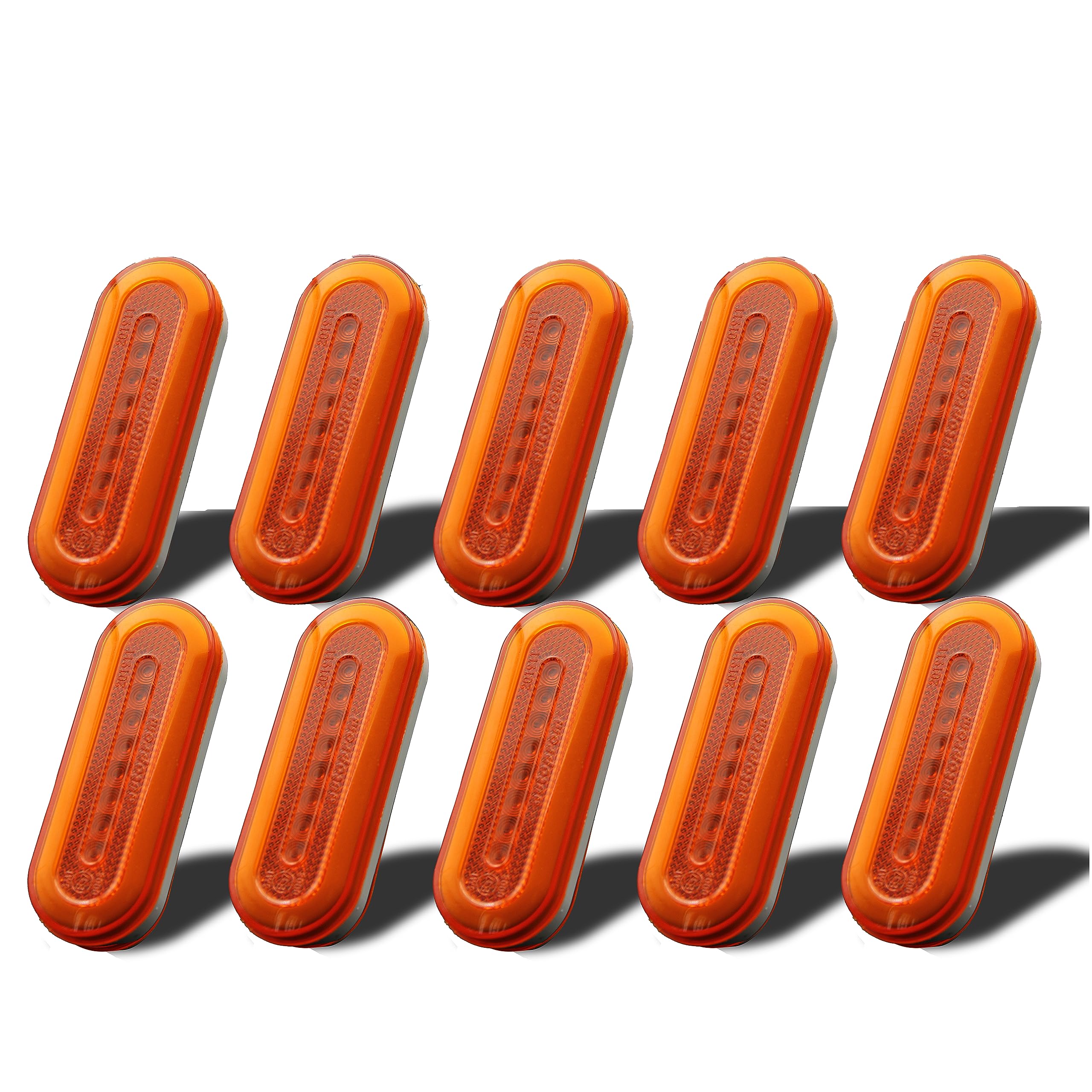 AUTOPROM10 Pcs Side Marker Clearance Lights, Side Marker Indicators Light, Led Side Marker Lights, Can Be Used On Cars, Truck, Semi-truck, Van. / Normal, Amber 24V