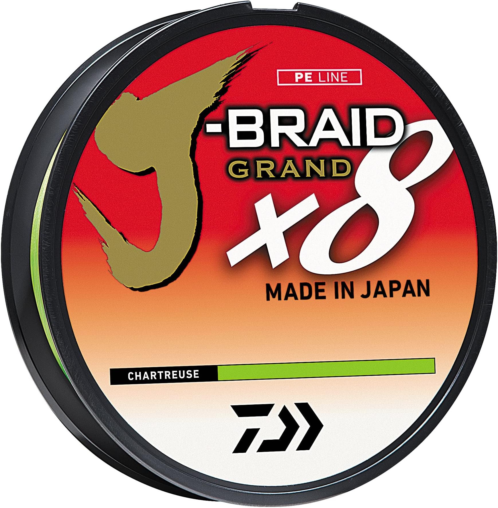 DaiwaJ-Braid Grand X8, Filler Spool, Chartreuse