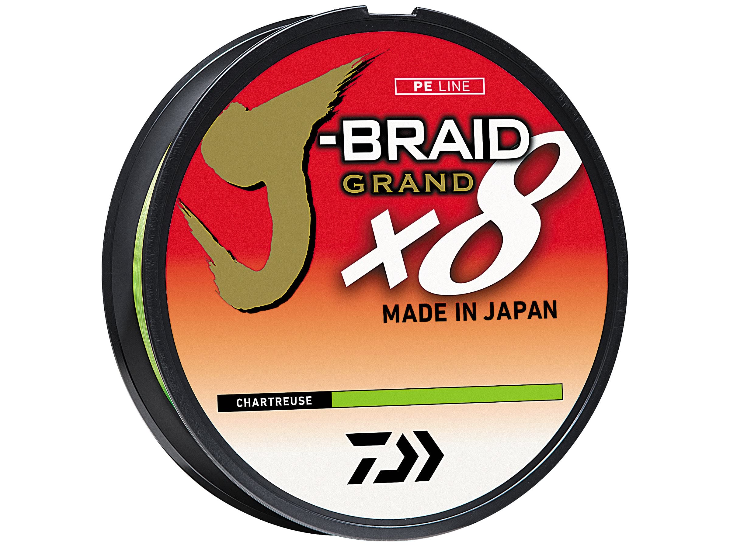DaiwaJ-Braid Grand X8, Filler Spool, Chartreuse