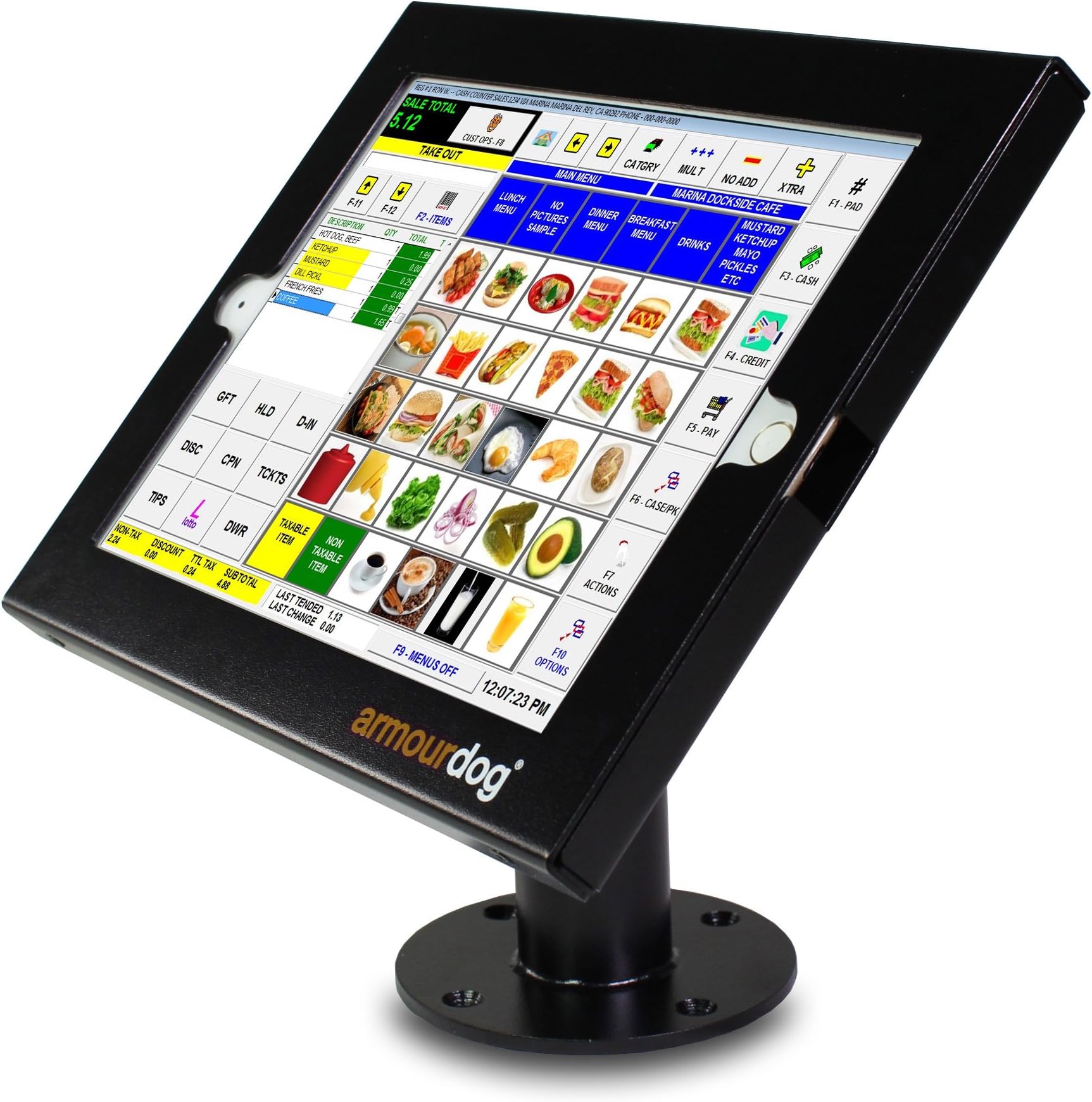 secure tablet POS kiosk with swivel mount for iPads Air/Pro 9.7 / 5th / 6th Gen