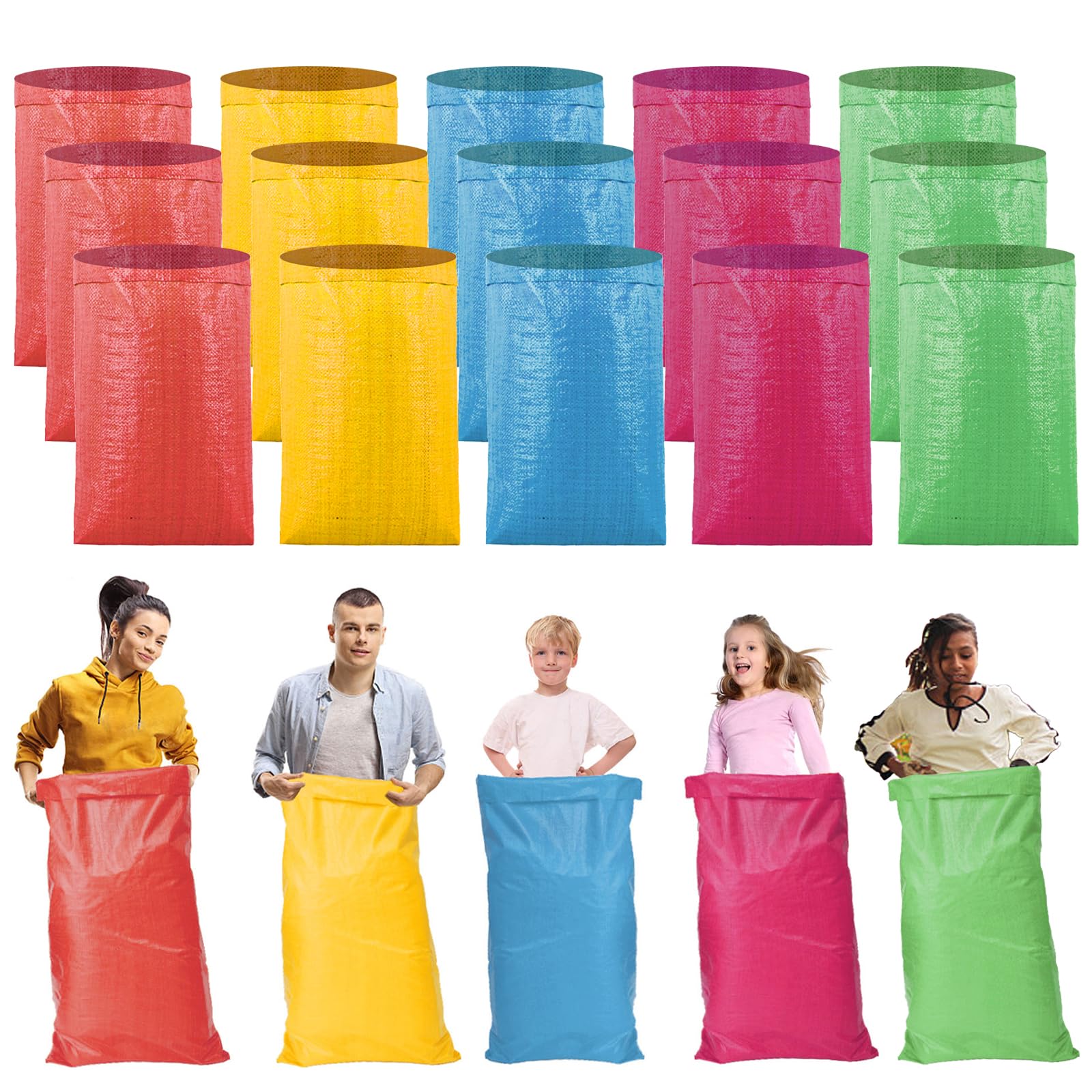 Photo 1 of 15Pcs Colorful Potato Sack Race Bags, Reusable Vegetable Produce Bags for Potato Tomato Onion Bean Corn Garlic Storage