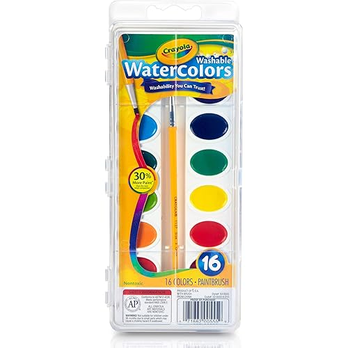 Crayola Washable Watercolors, 16 Count, 4 Ounces