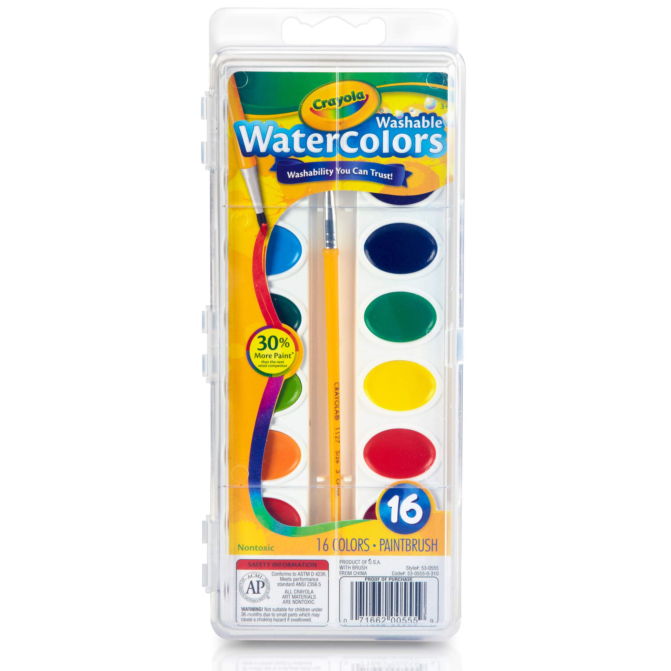 Crayola Washable Watercolors, 16 Count