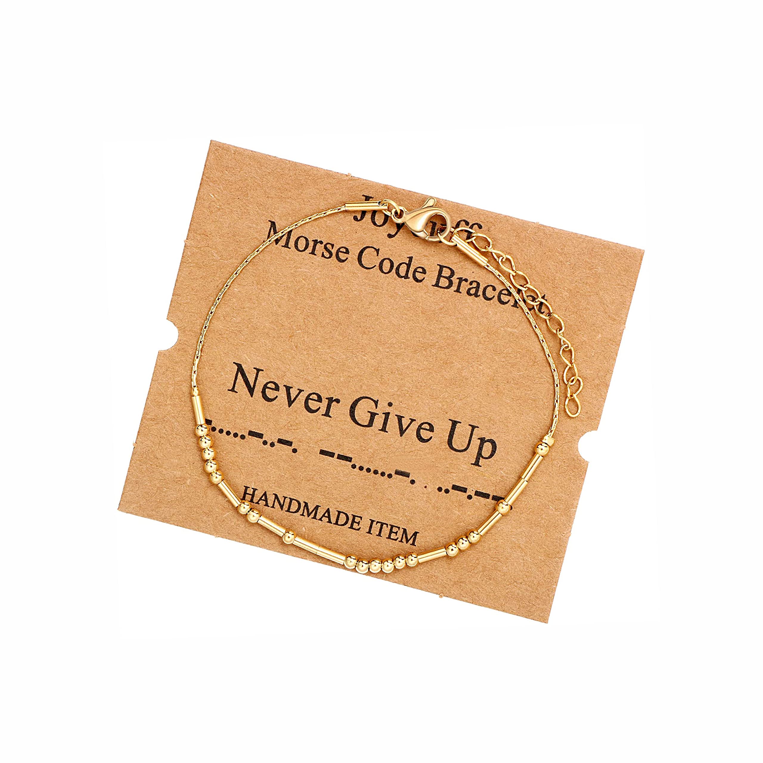 Morse Code Bracelets for Women, Gold Silver Stainless Steel Beads Bracelets