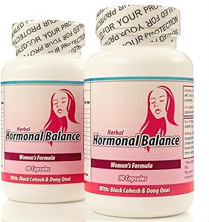 Balance Hormonal. Suplemento Natural para balancear las hormonas femeninas. Set de 2 frascos con 90 capsulas CADA uno. Tratamiento para 3 Meses. 100% Natural