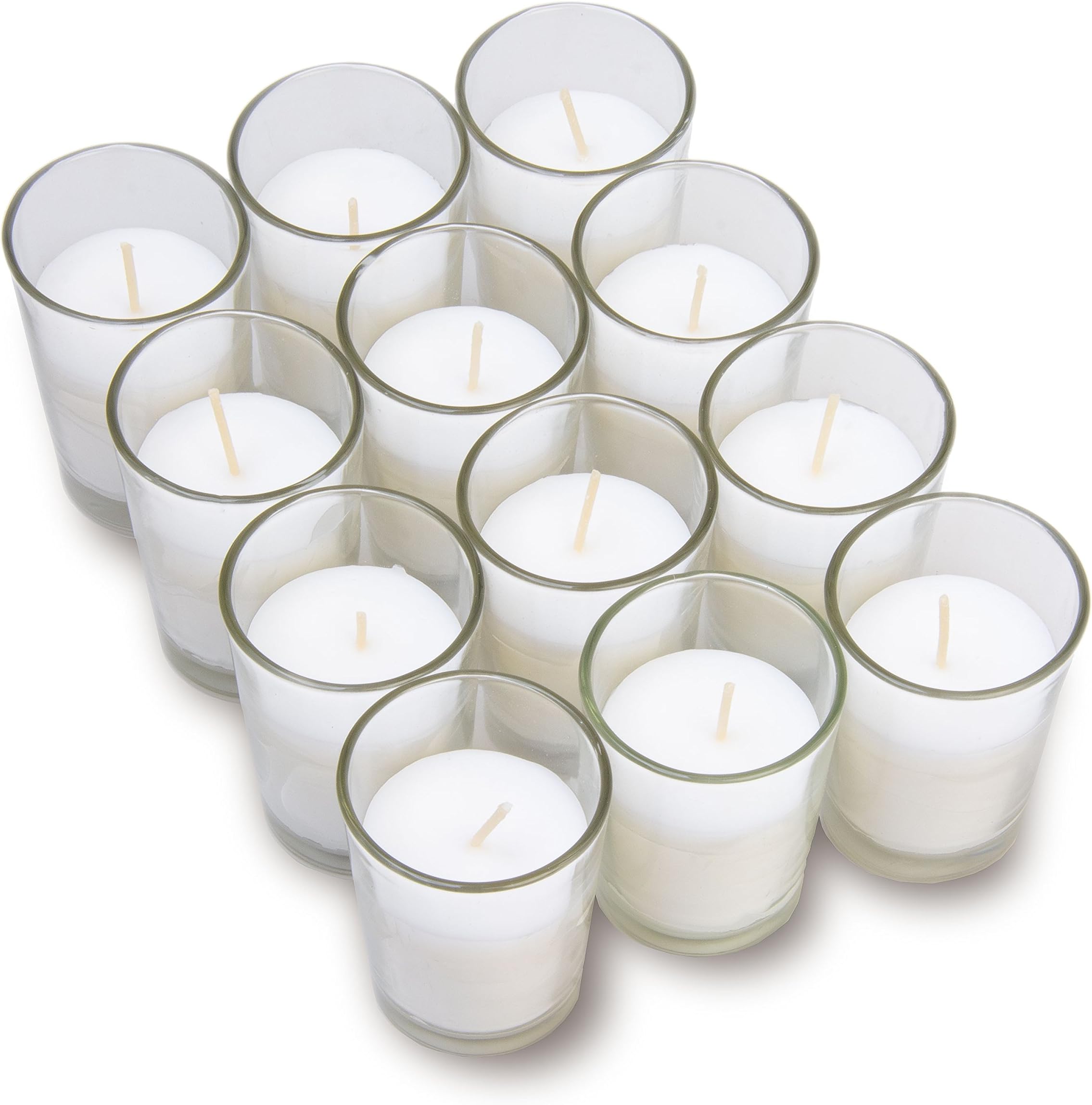 Harmonic Blossom Glass Votives Premium White Unscented