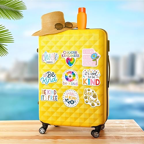 Miniatura 6 de Tenceur 200 calcomanías con texto en inglés "Be Kind", calcomanías de bondad, calcomanías de letras motivacionales impermeables, calcomanías