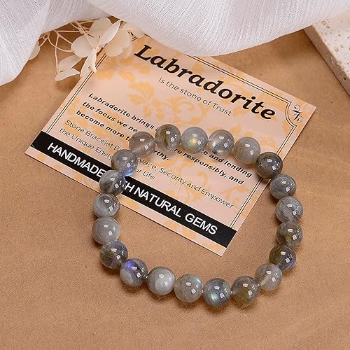 Vista 242 de MASSIVE BEADS Pulsera elástica de yoga hecha a mano con piedra natural, cristal curativo, energía, regalos para adultos unisex de 0.157 in, 0.236
