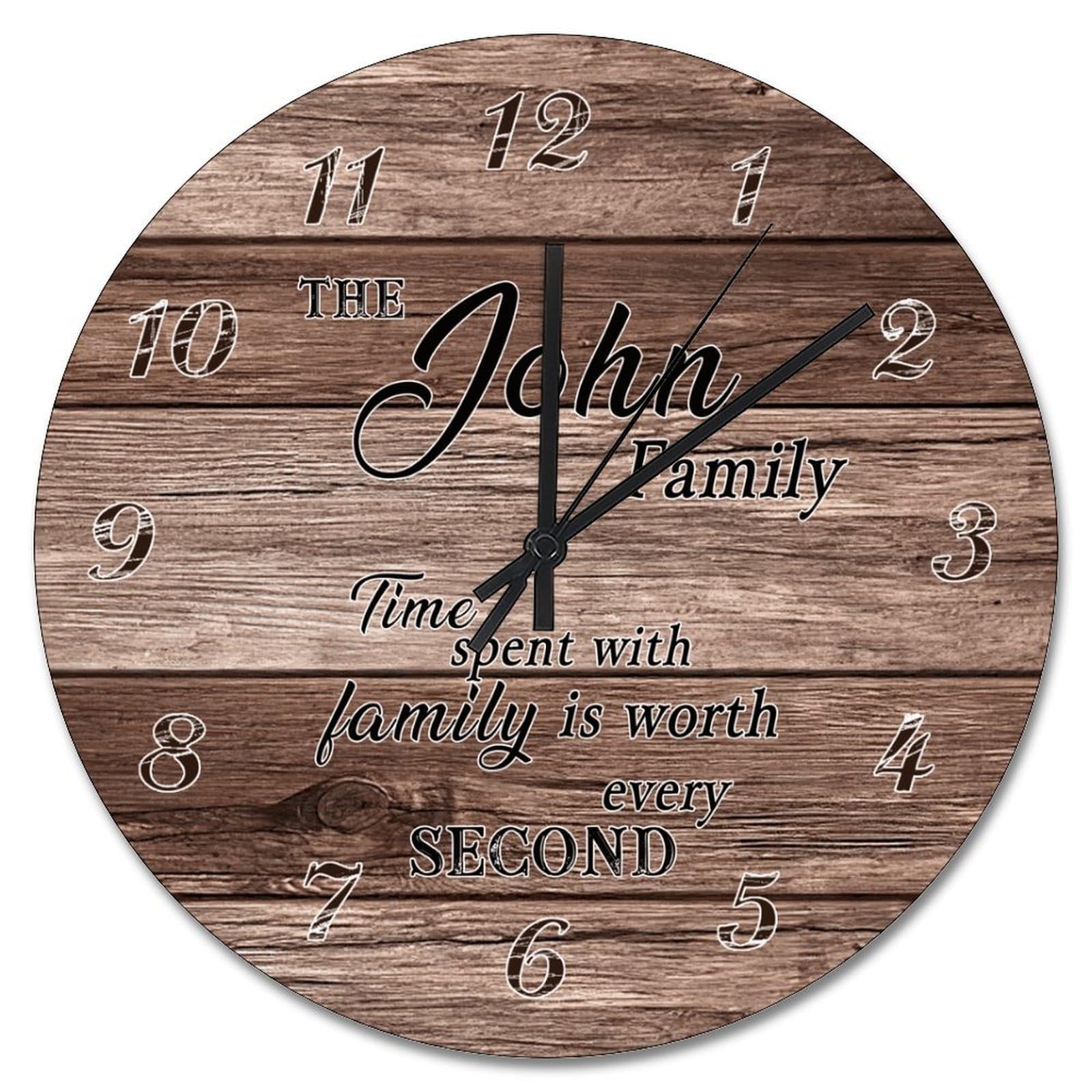 Horloge murale en bois marron 38,1 cm pour salon