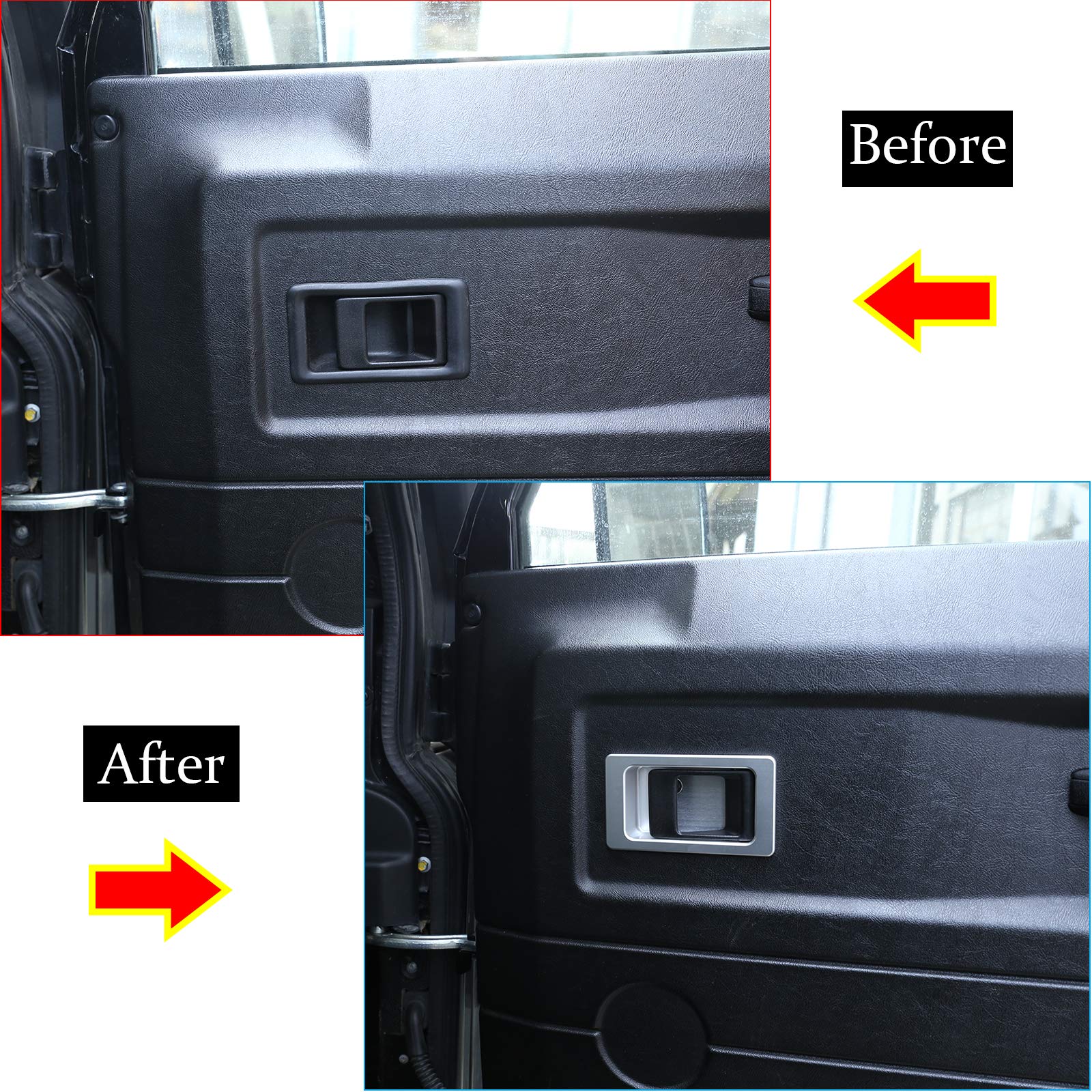 Do LR Defender 90 110 130 2004-2018 stop aluminium srebrny samochód wewnątrz drzwi osłona miski akcesoria samochodowe części zamienne