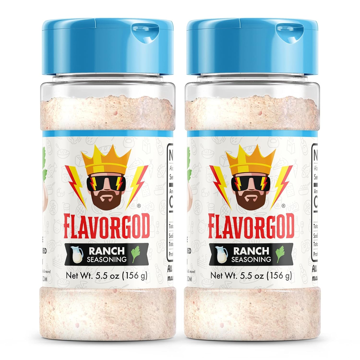 Ranch Seasoning Mix by Flavor God, Pack of 2 Premium All