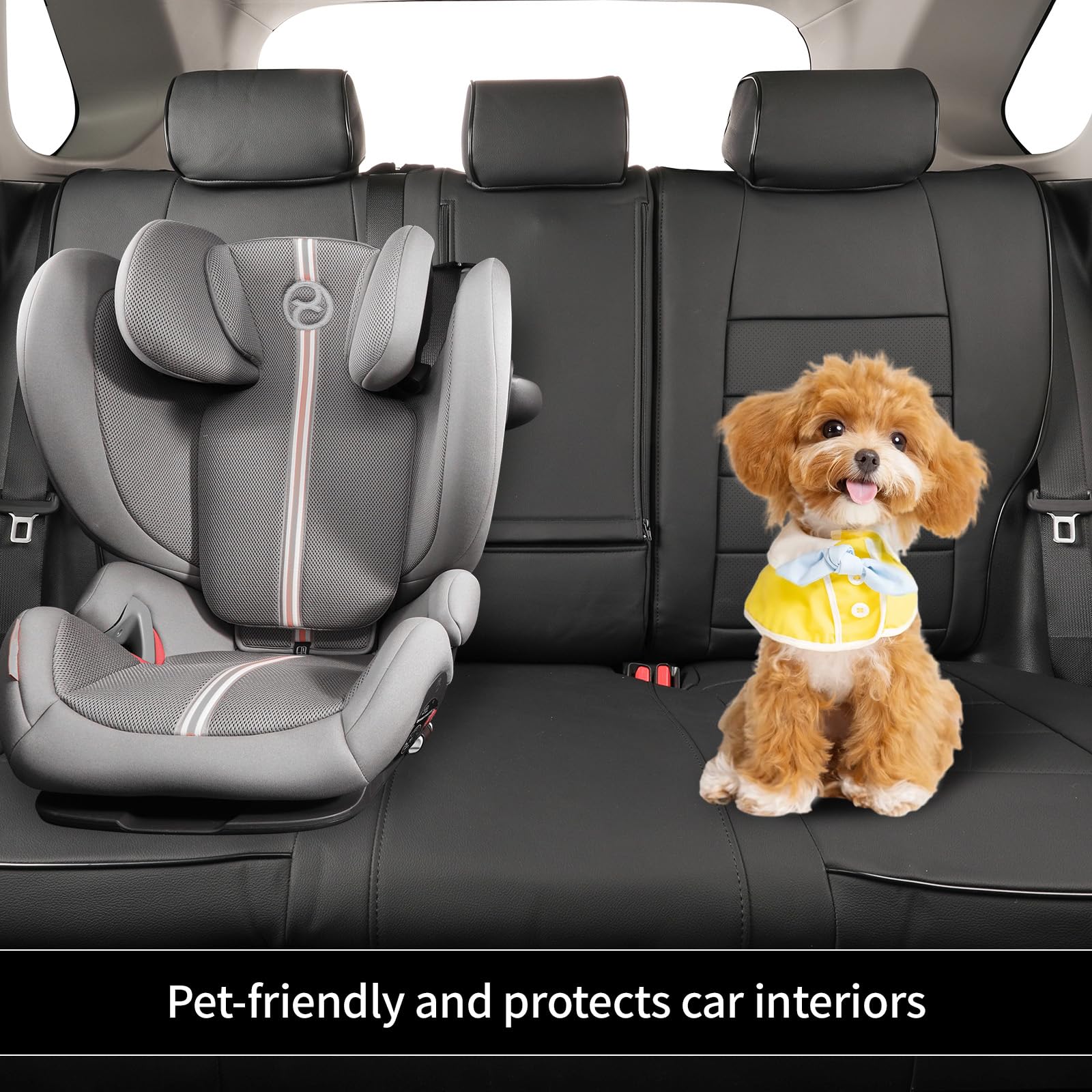 EKR Sitzbezüge für 2014-2020 Corolla 2020 L LE(Rear Row w/Built-In headrest) Schwarz EKR0187