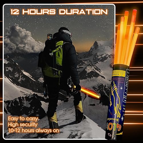 Vista 17 de Lewtemi 10 unidades de palos brillantes grandes gigantes gigantes para Halloween, Navidad, luz de emergencia para accesorios de campamento, kit
