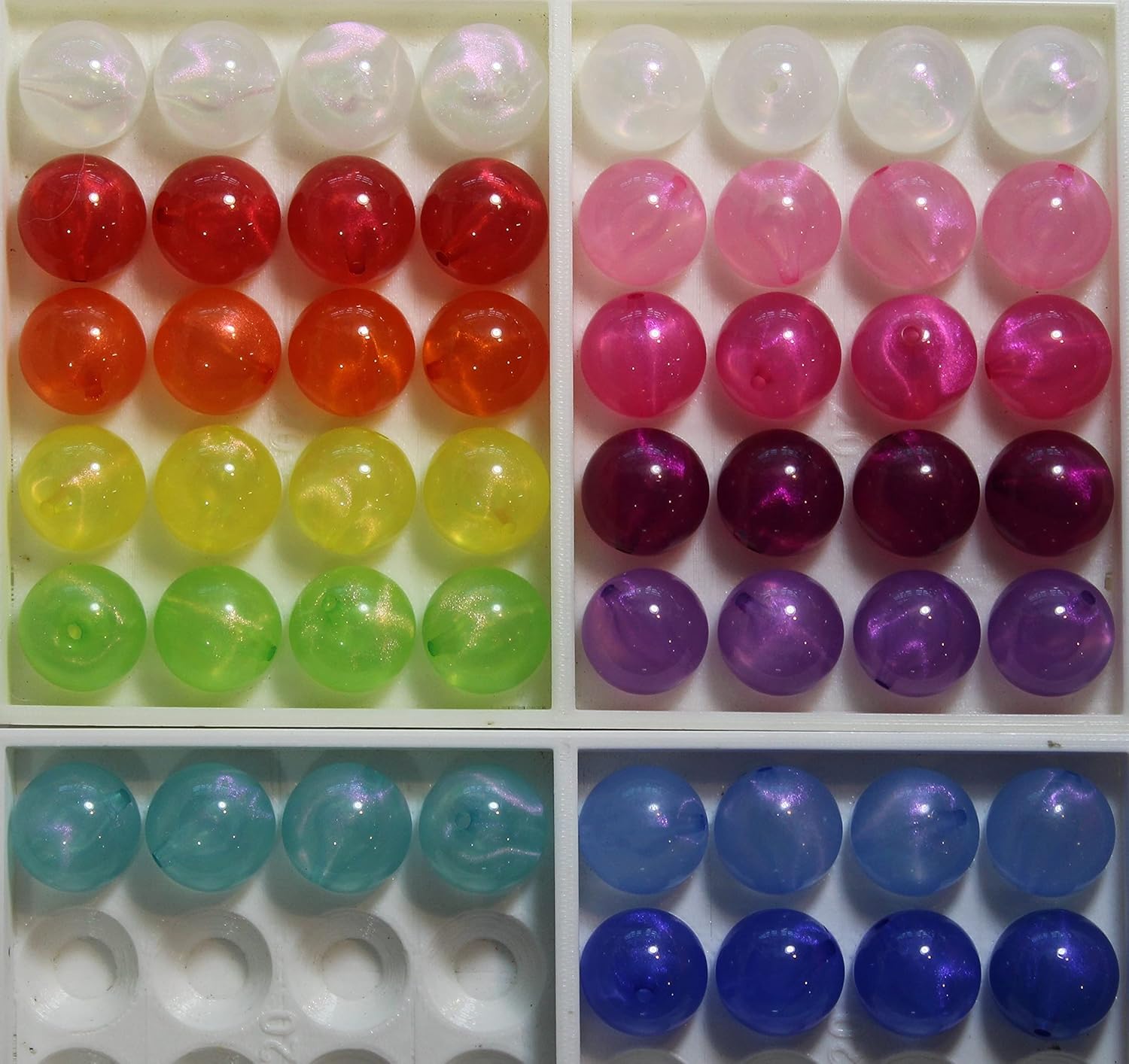 20mm Bulk Mix of 52 Glitter Frost Style Solid Acrylic Chunky Bubblegum Beads 13 Colors Gumball Beads Lot