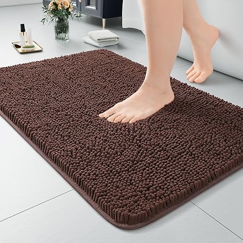 Miniatura 48 de LOCHAS - Tapete peludo, lavable, antideslizante y absorbente de 24 x 17 pulgadas, para baño, bañera o ducha, afelpado, de felpilla, suave, color
