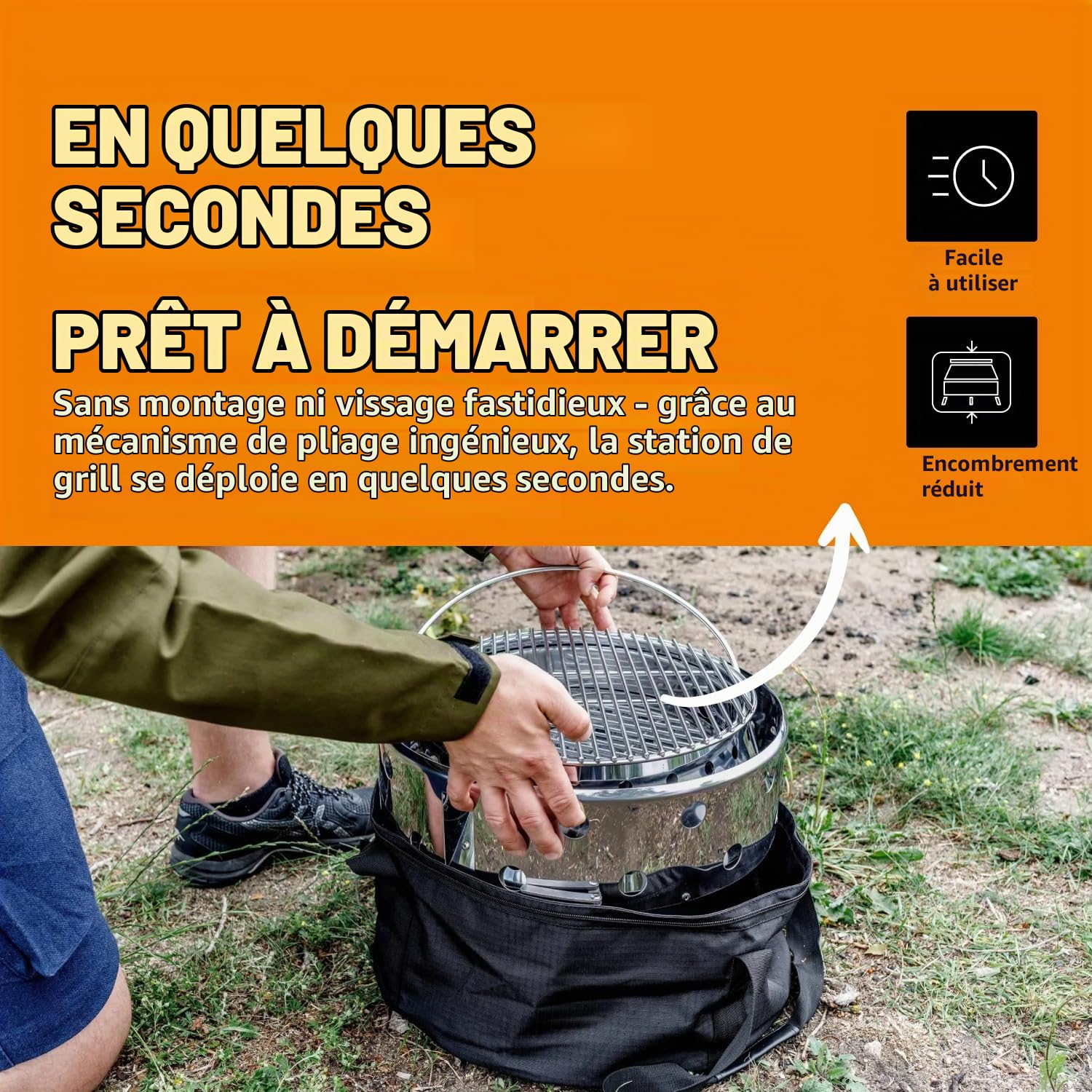 Petromax Barbecue à gaz Atago avec mécanisme de pliage et allumage piézoélectrique - Idéal pour le camping et les déplacements - Compatible avec cartouche de gaz standard