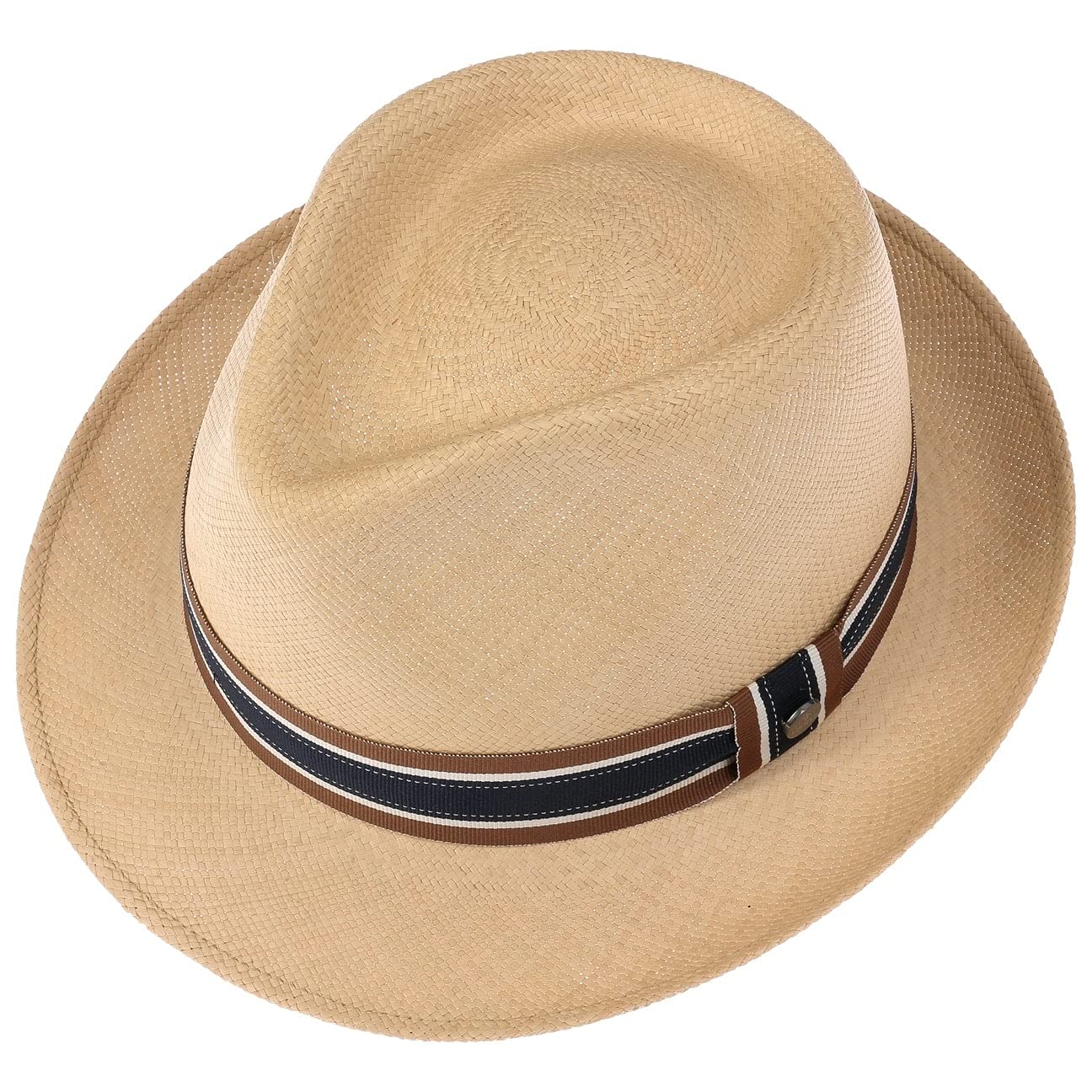 Lierys Laferty Chapeau Trilby Panama Paille Bande Reps Multicolore Unisexe Printemps Ete