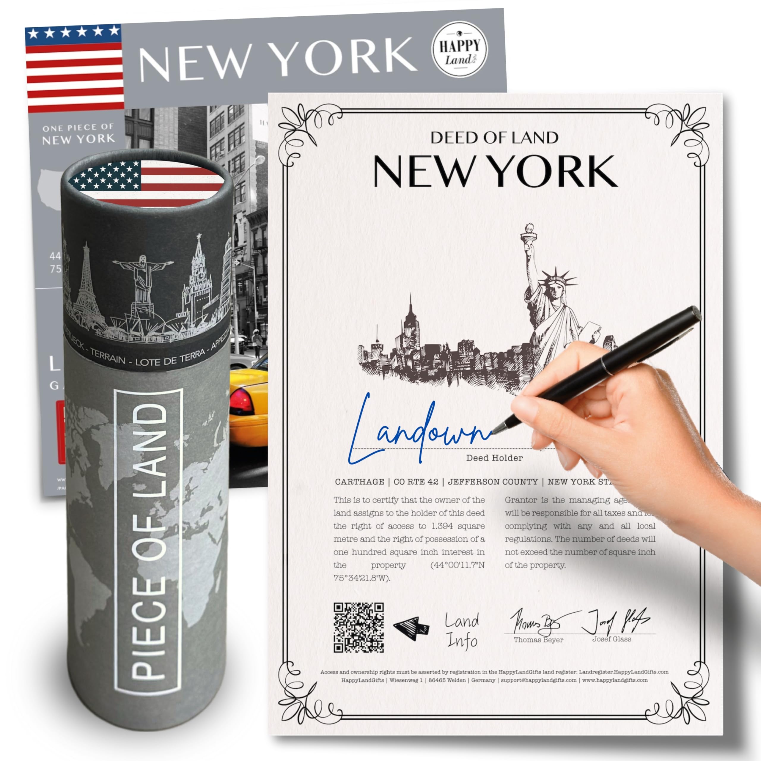 New York Gifts for Women an Men | Real Piece of New York | Highly Unique New York Themed Gifts | Blank Certificate to Write in The Name of Your Choice | USA Gift Ideas | New York Christmas Gifts