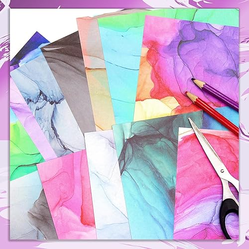 Miniatura 10 de Anvin Bloc de papel para álbumes de recortes, 5.64 ozm, patrón de una sola cara, papel para hacer tarjetas, papel de origami para planificadores,