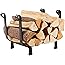 DOEWORKS 17 Inches Small Decorative Indoor/Outdoor Firewood Log Rack Bin with Scrolls, Black