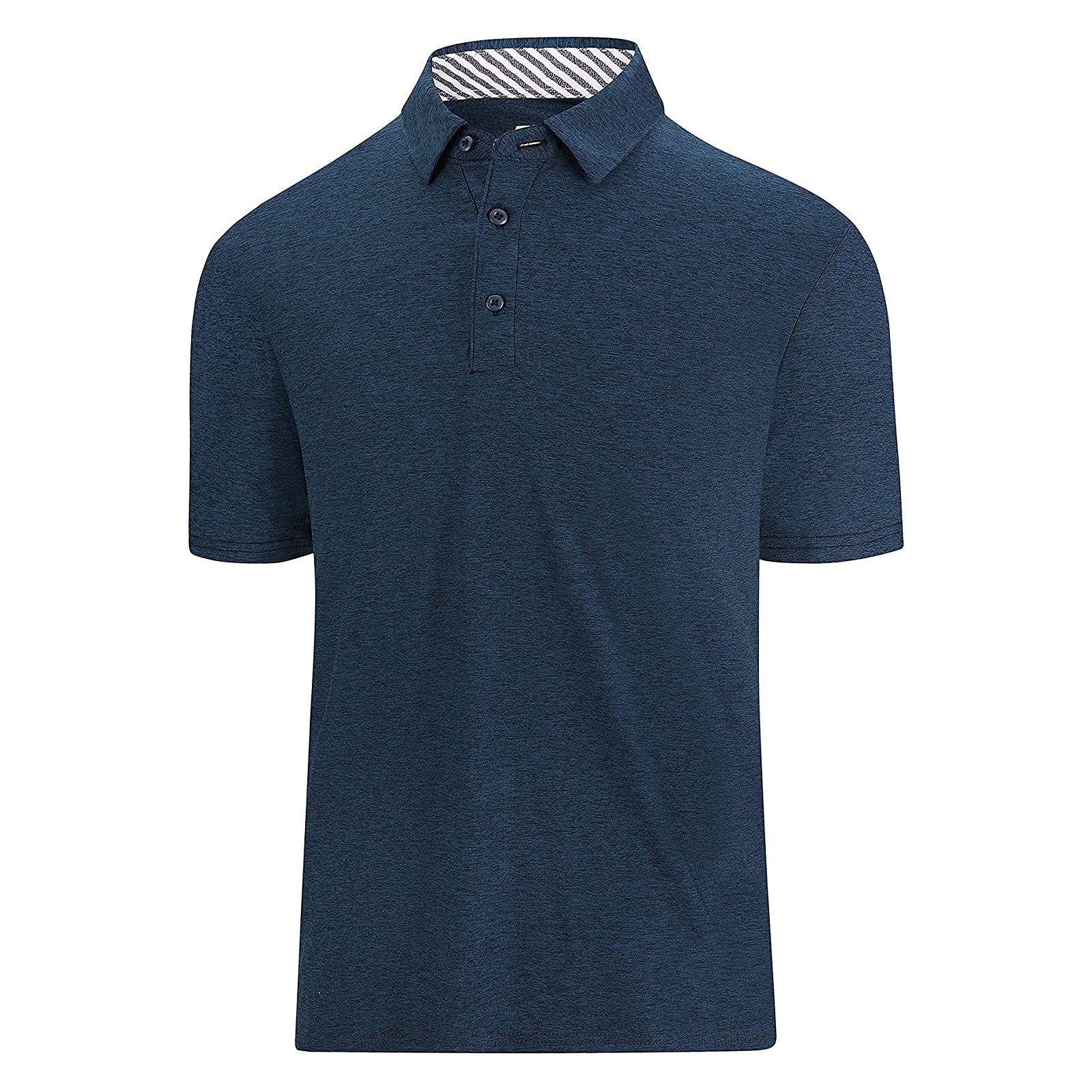 Mens Quick-Dry Polo Shirts Wicking Moisture Performance Golf Polo Shirt Short Sleeve Tee Dry Fit Collared Casual T-Shirt