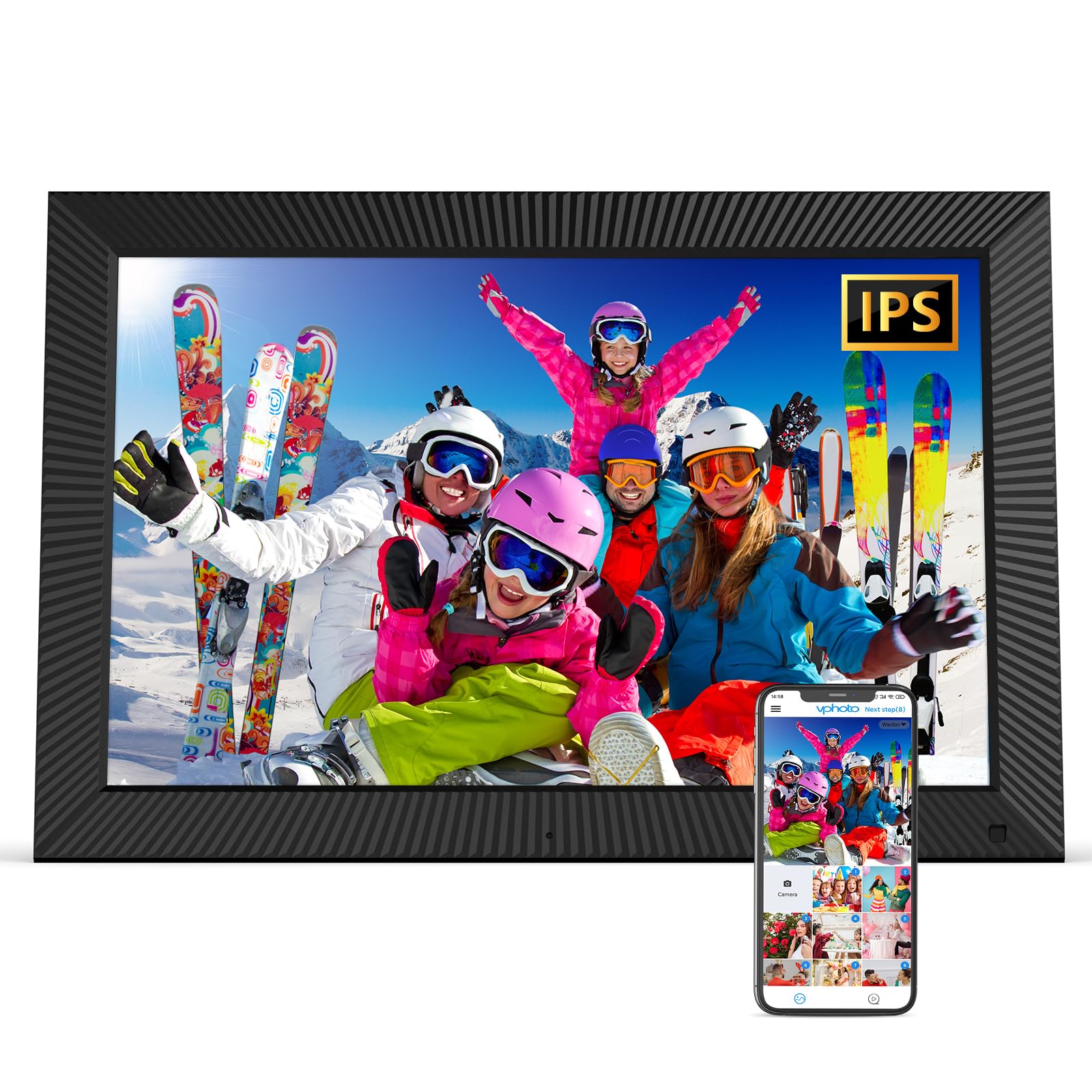 Large Digital Photo-Frame 19" Digital-Picture-Frame - WiFi Digital Frame, 32GB, Full Function, Motion Sensor, Wall Mountable, Share Pictures Video via APP or Email, Free Cloud, for Mom