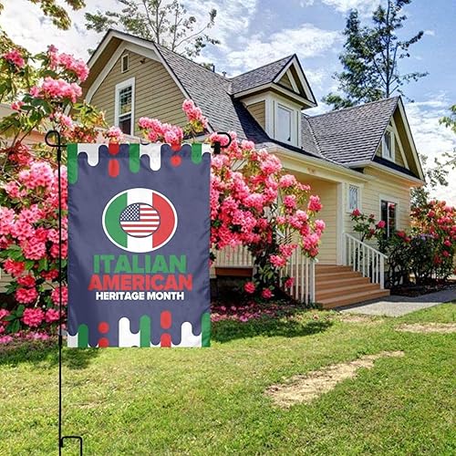 Miniatura 6 de Banderas del mes del patrimonio italiano americano, bandera de jardín de doble cara para decoración al aire libre para casa, boda, vacaciones, 12 x