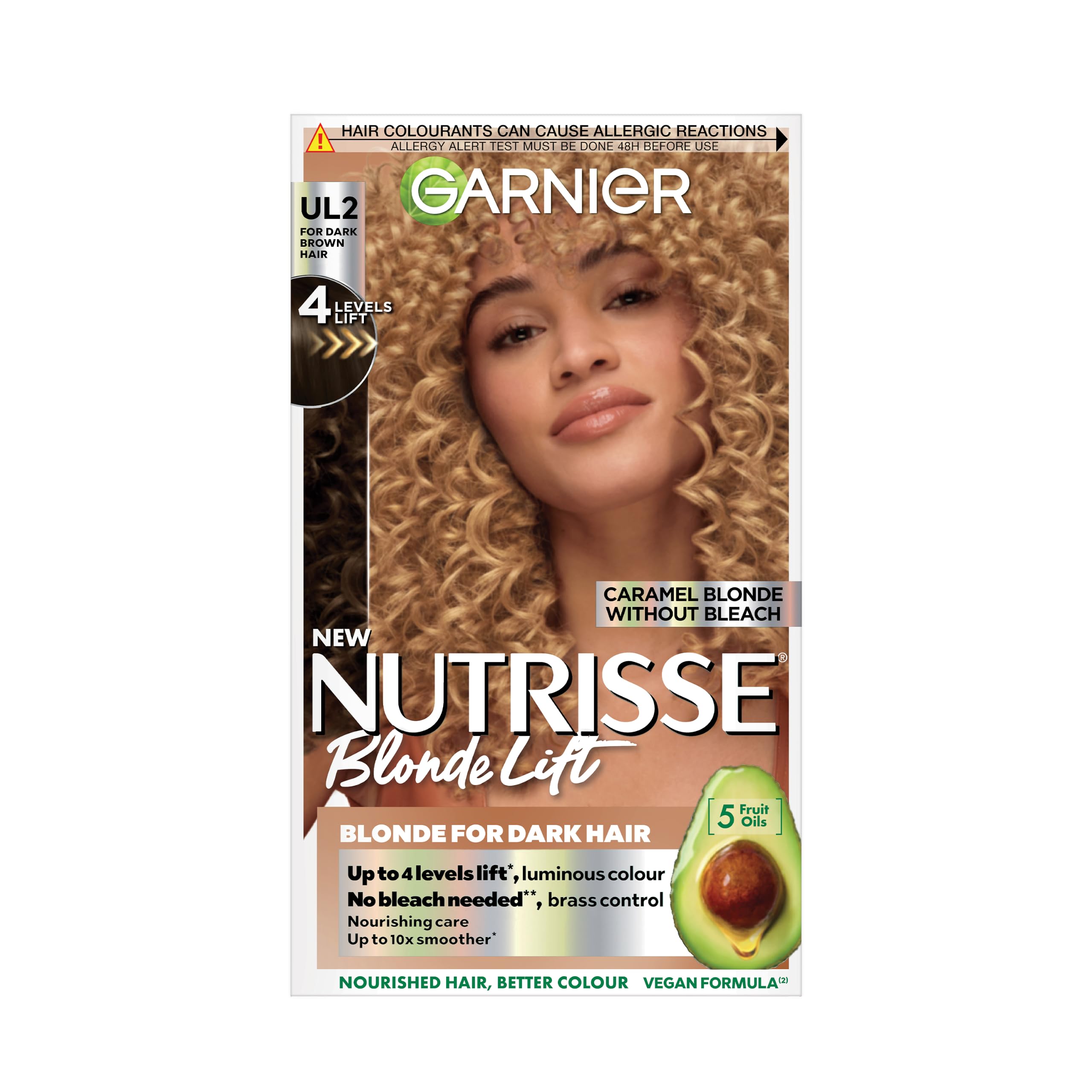 Garnier Nutrisse Blonde Lift Permanent Hair Dye, UL2 Caramel Blonde Lift