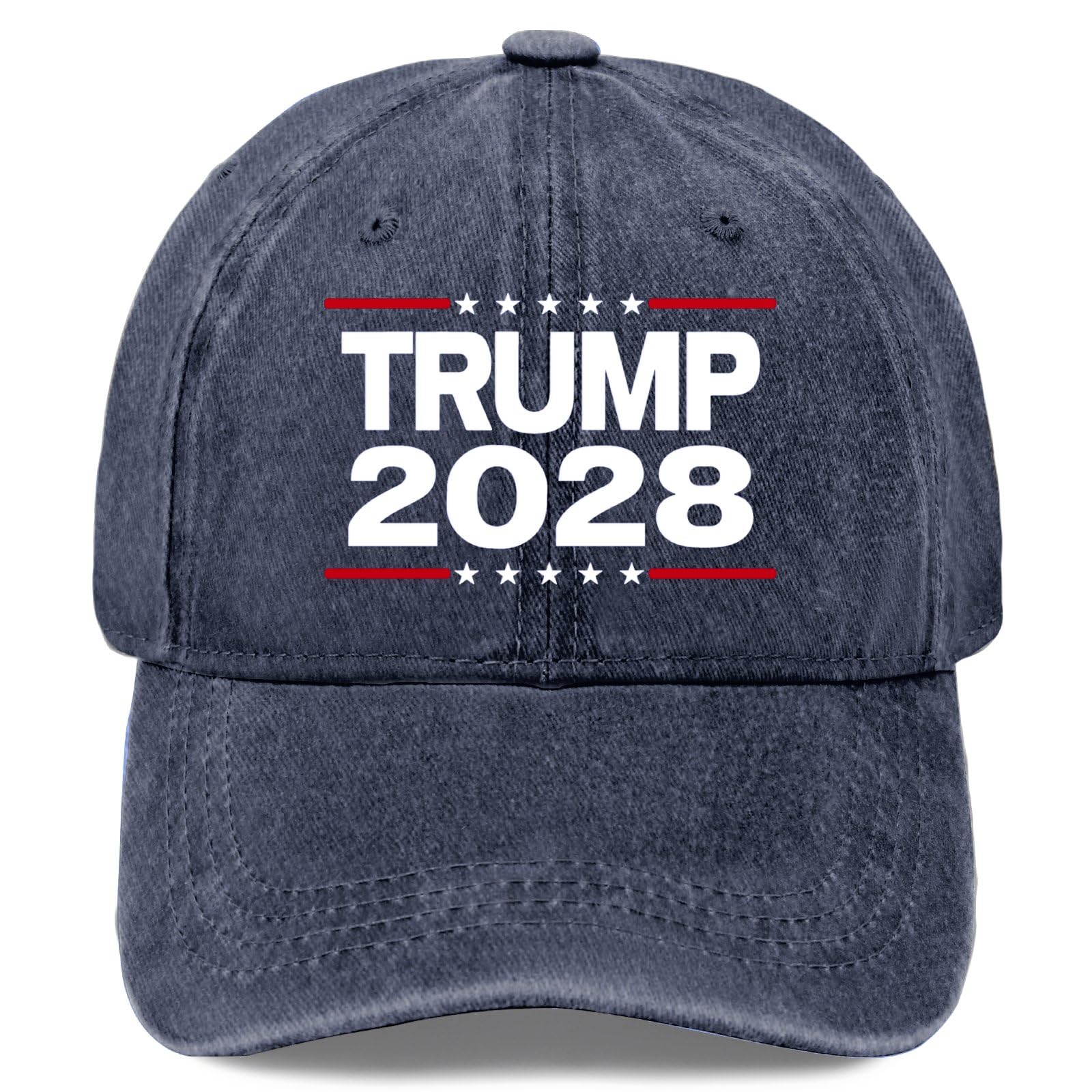 Tru-mp 2028 Hat for Mens Aesthetic Washed Distressed Baseball Caps Navy Blue