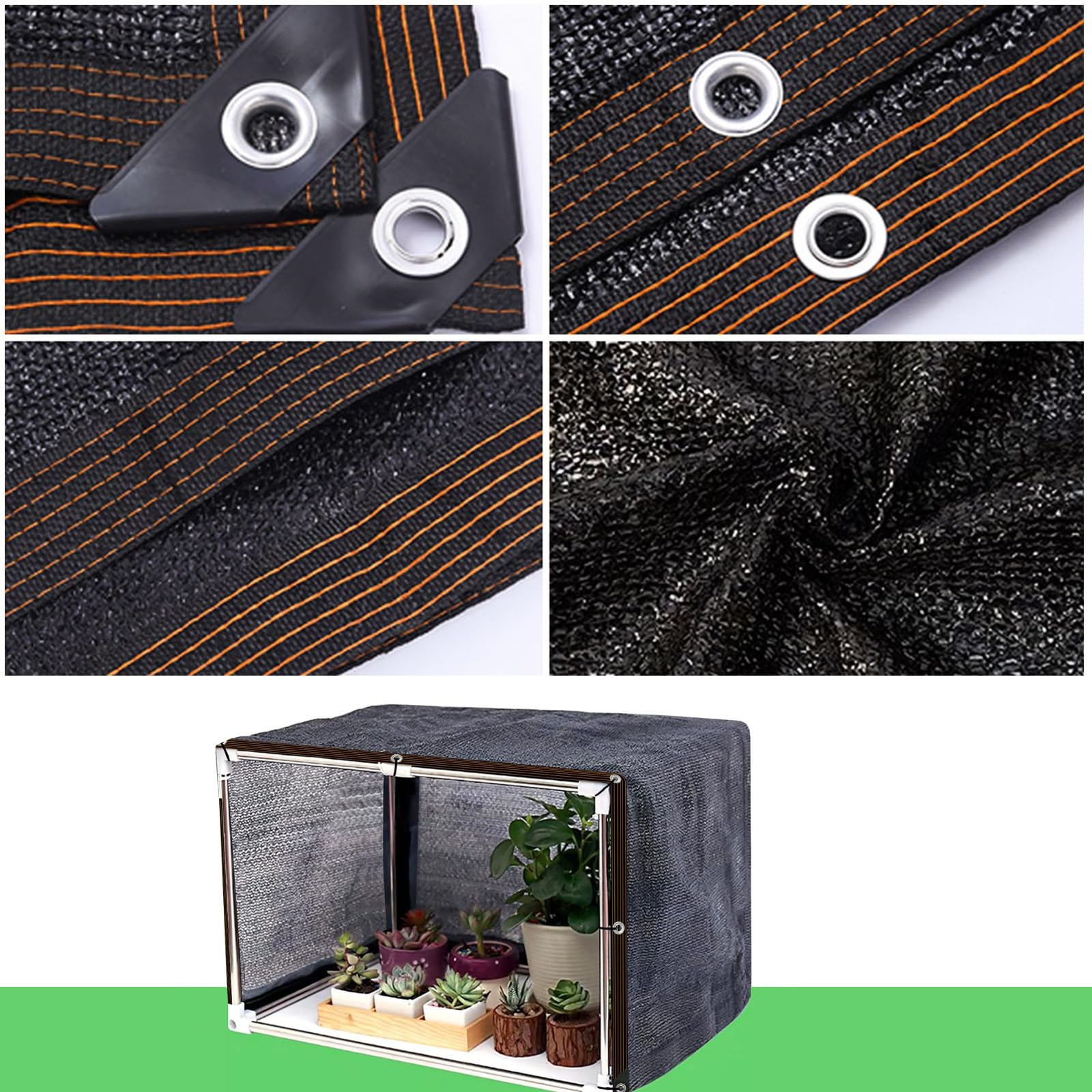 Malla Sombreo Jardín Malla de ocultación Invernadero 3x4m Malla Resistente a los Rayos UV Flor Planta Toldo con Ojales 4x10m 2x8m para Aire Libre(90% Shade,4x8m)