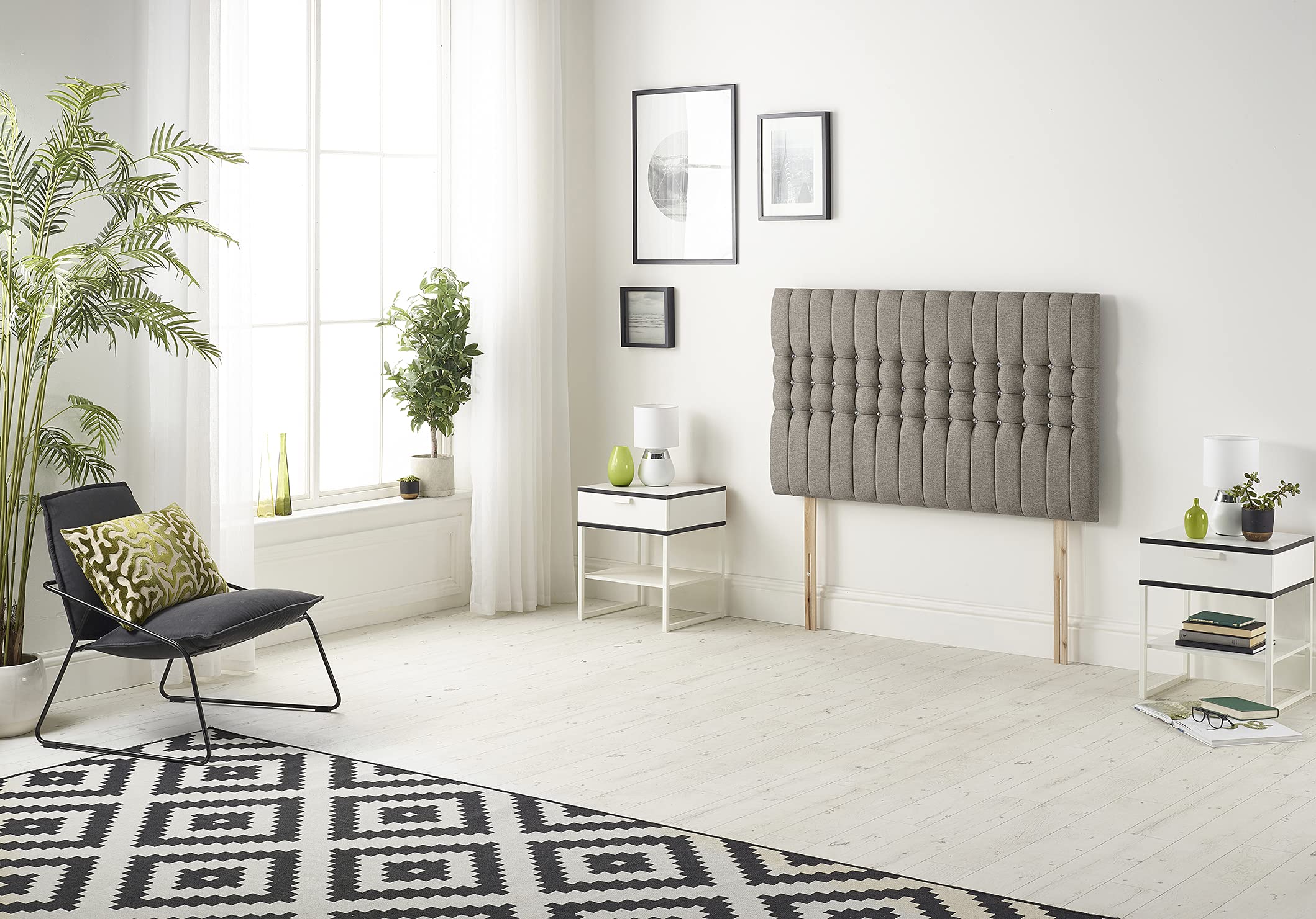 Bed Centre Galaxy 32 Inch Or 54 Inch Headboard Available In Multiple Fabrics and Colours - 3FT,4FT,4FT6,5FT,6FT (4FT Small Double, 32 Inch High With Struts, Tweed Coffee)